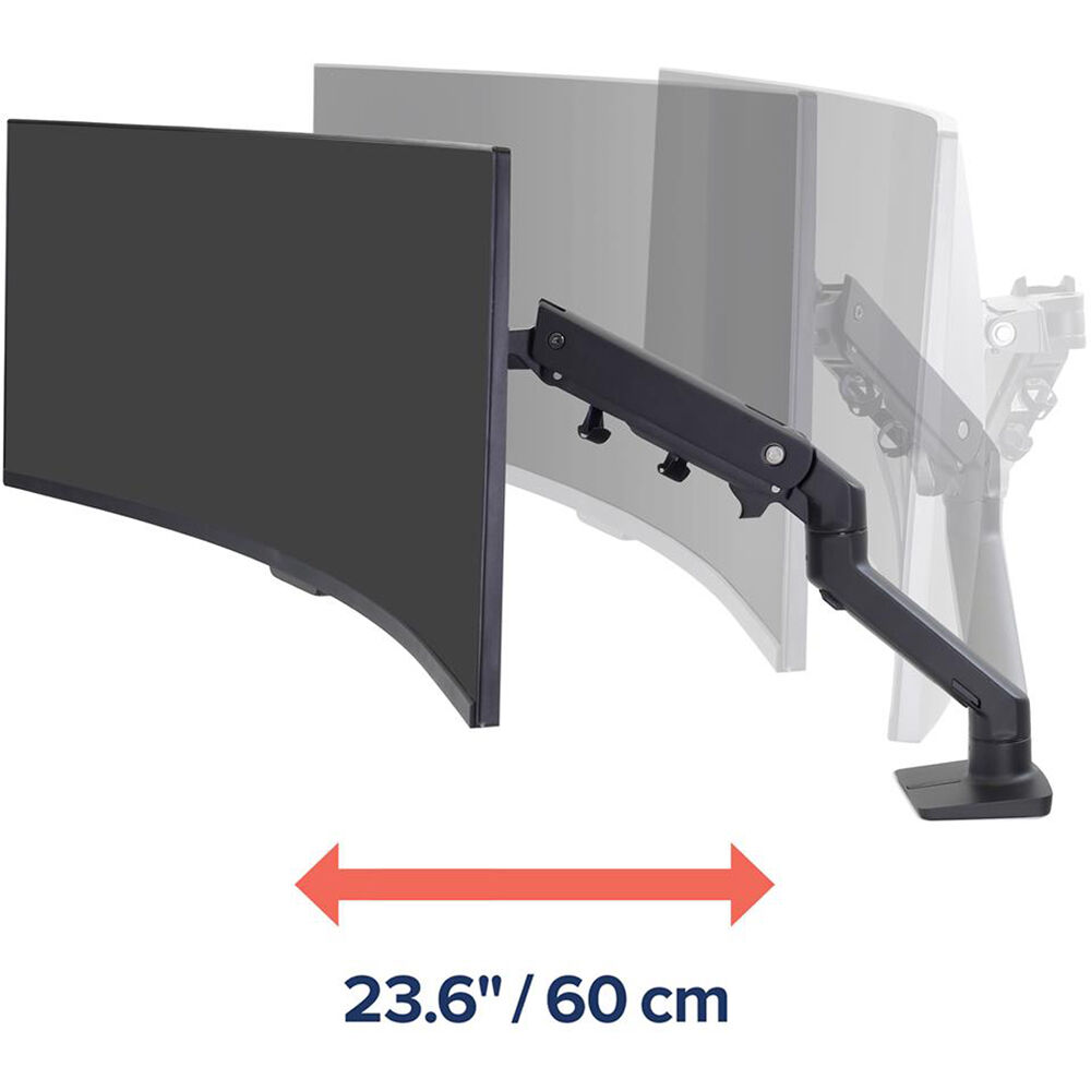 Ergotron HX desk monitor arm in matte black for large display mounting — view 3