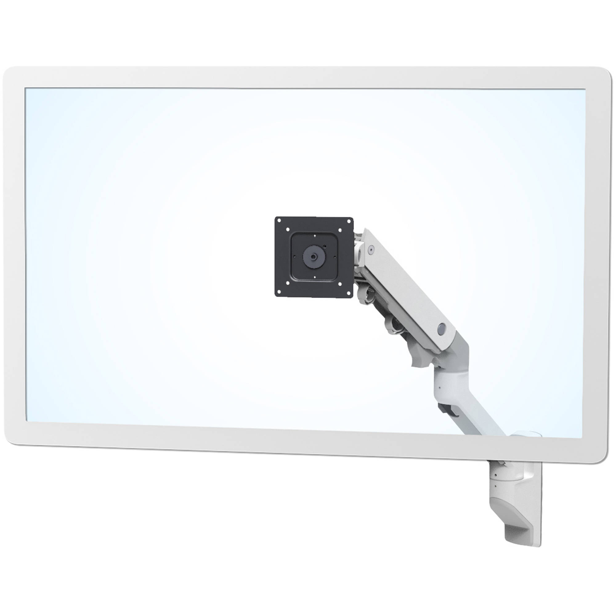 Ergotron HX wall monitor arm in white for wall-mounted monitor installation — view 3