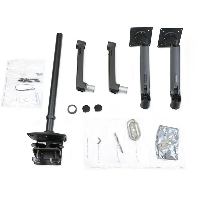 Ergotron LX Dual Stacking Arm tall pole matte black dual monitor mount — view 6