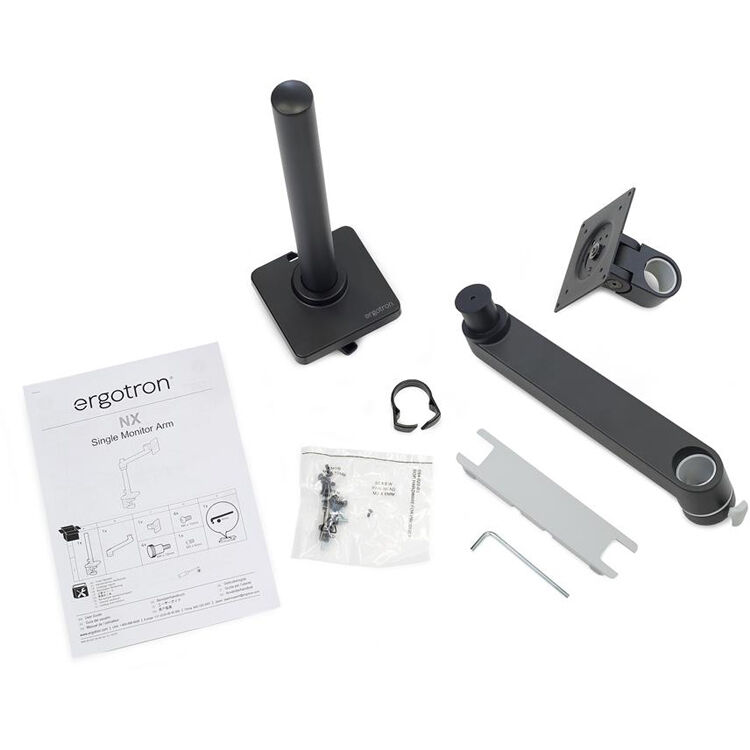 Ergotron NX Monitor Arm Black for single monitor desk mounting — view 10