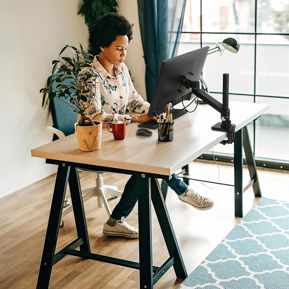 Ergotron NX Monitor Arm Black for single monitor desk mounting — view 2