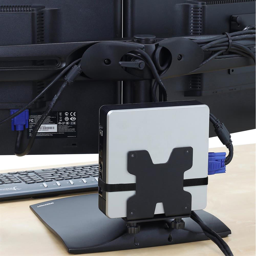 Ergotron thin client CPU holder in black textured finish for workstation mounting — view 4