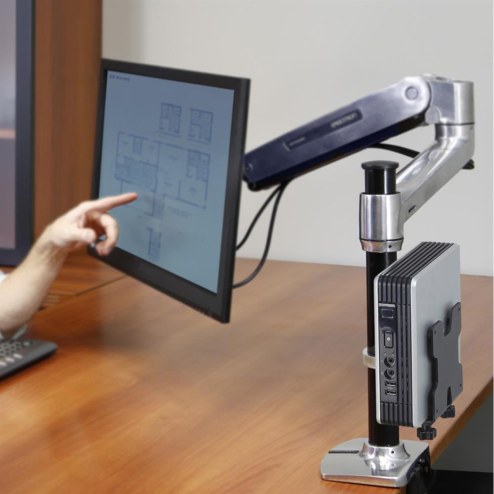 Ergotron thin client CPU holder in black textured finish for workstation mounting — view 8