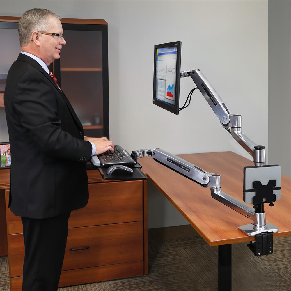 Ergotron thin client CPU holder in black textured finish for workstation mounting — view 9