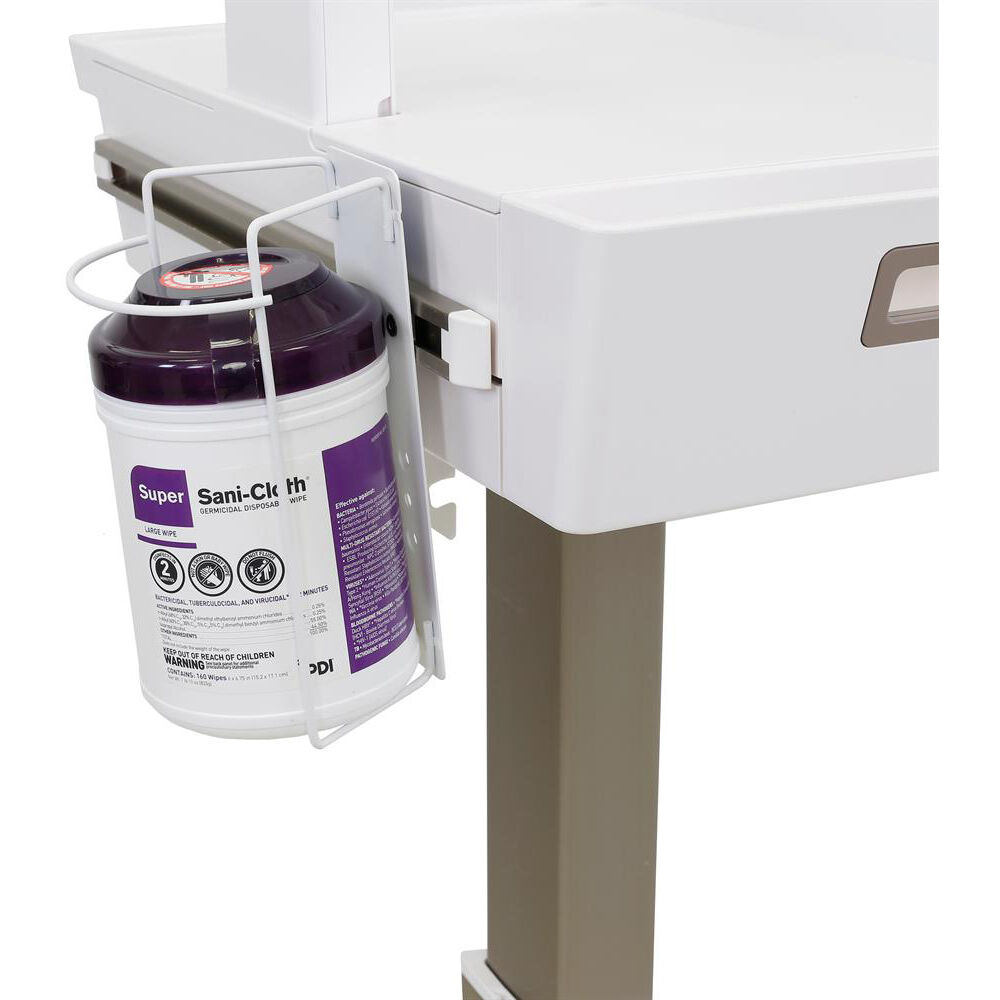 Ergotron T-SLOT WIPES HOLDER accessory mounted in a workspace T-slot channel — view 4