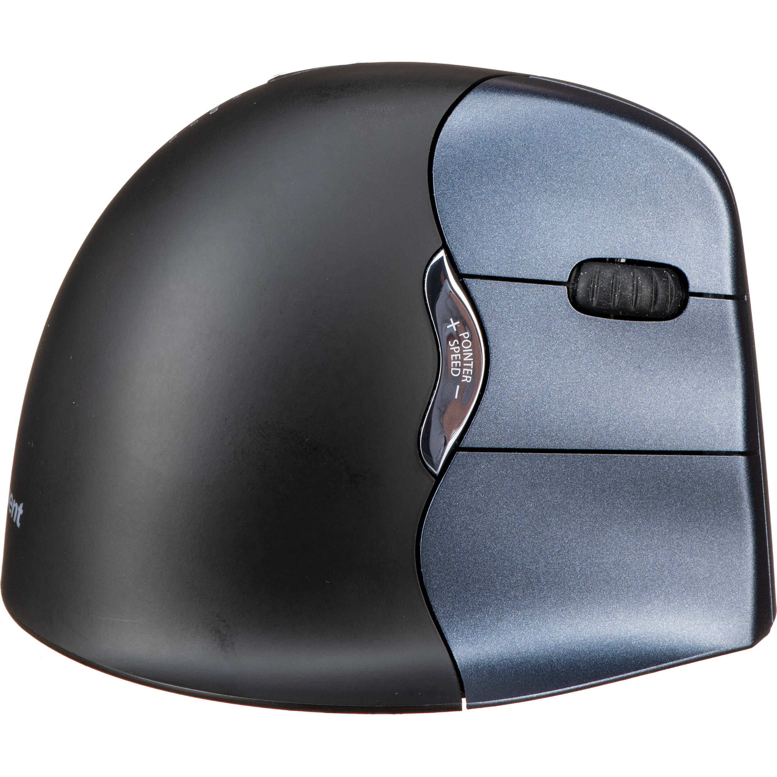 Evoluent VerticalMouse 4 right-handed wireless ergonomic mouse with 6 buttons and scroll wheel — view 3
