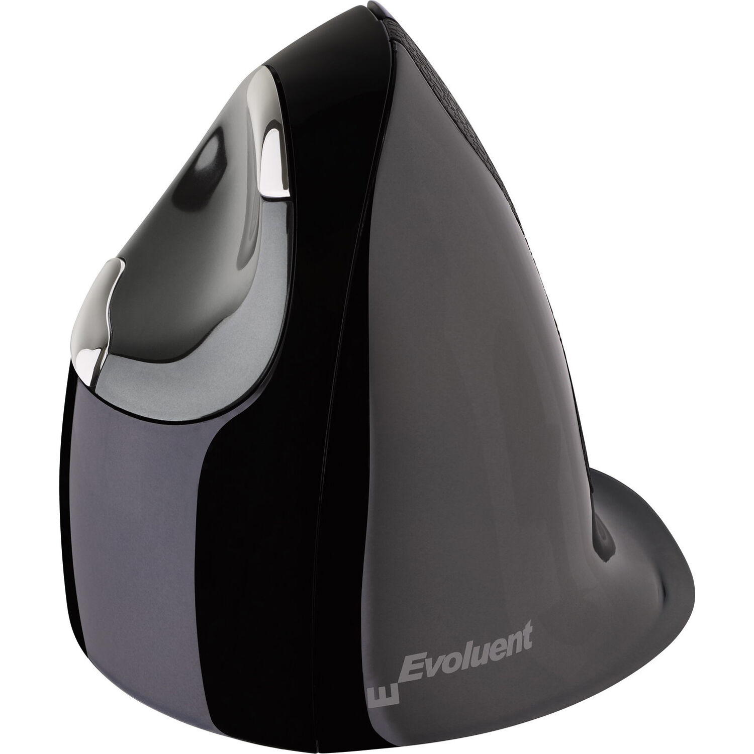 Evoluent ergonomic mouse with grooved buttons and shallow fingertip groove for comfortable pointer control — view 3