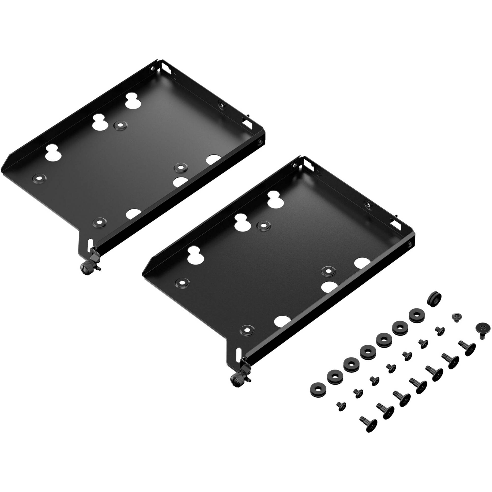 Black Fractal Design HDD drive tray kit with two trays for 3.5 in and 2.5 in drives — view 3