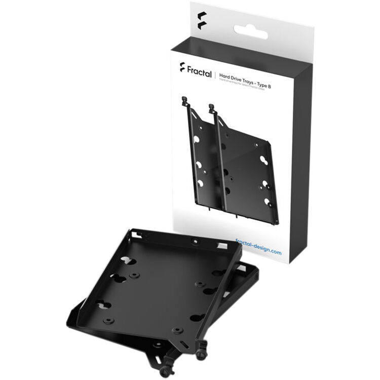 Black Fractal Design HDD drive tray kit with two trays for 3.5 in and 2.5 in drives — view 4