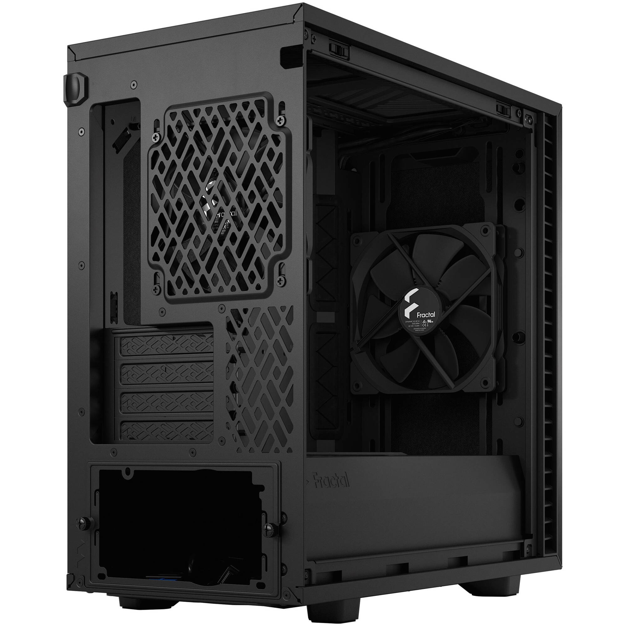 Fractal Design Define 7 Mini Black Solid compact Mini Tower PC case with solid black side panel — view 9