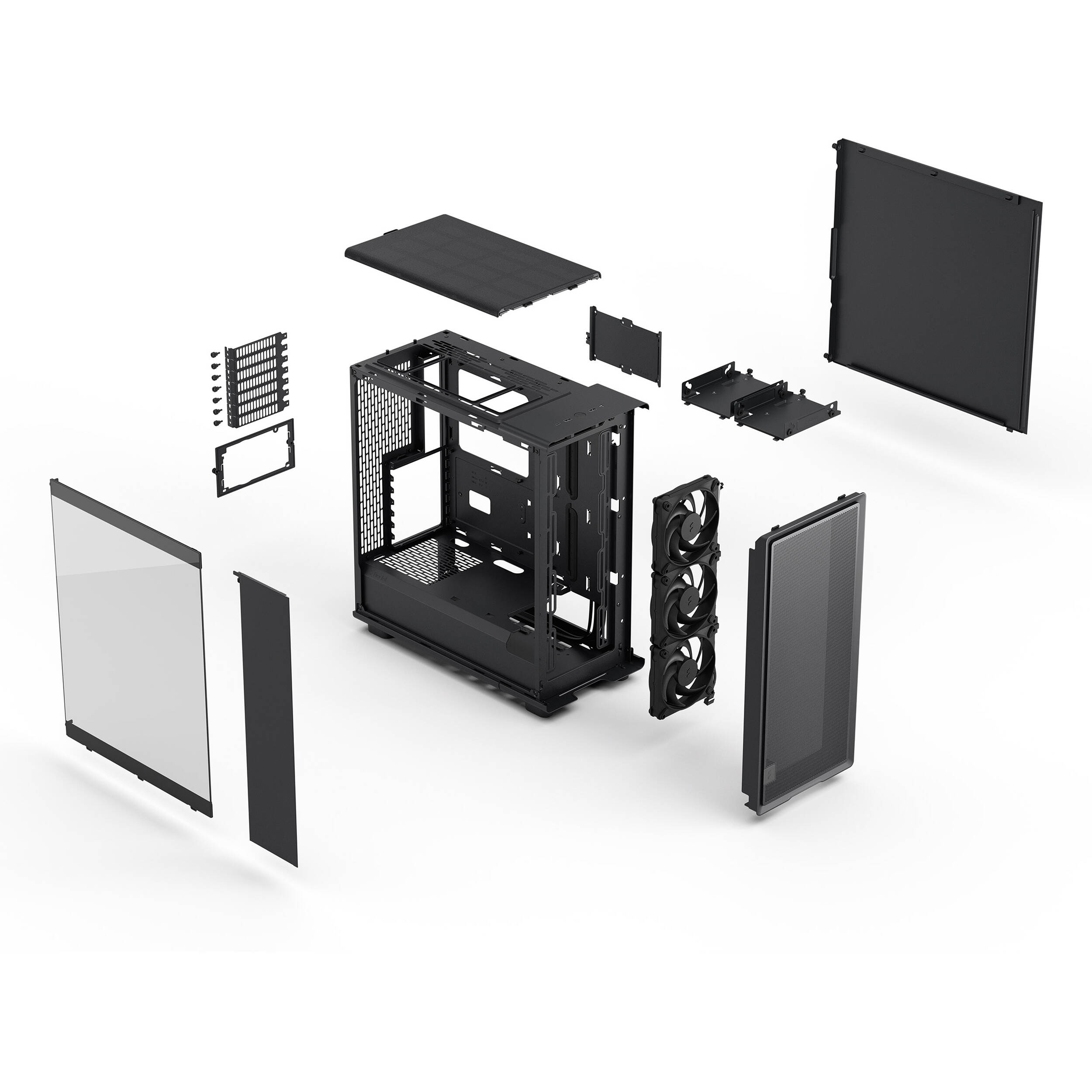 Fractal Design Epoch Black Light Tint TG mid tower case with mesh front and tempered glass side panel — view 17