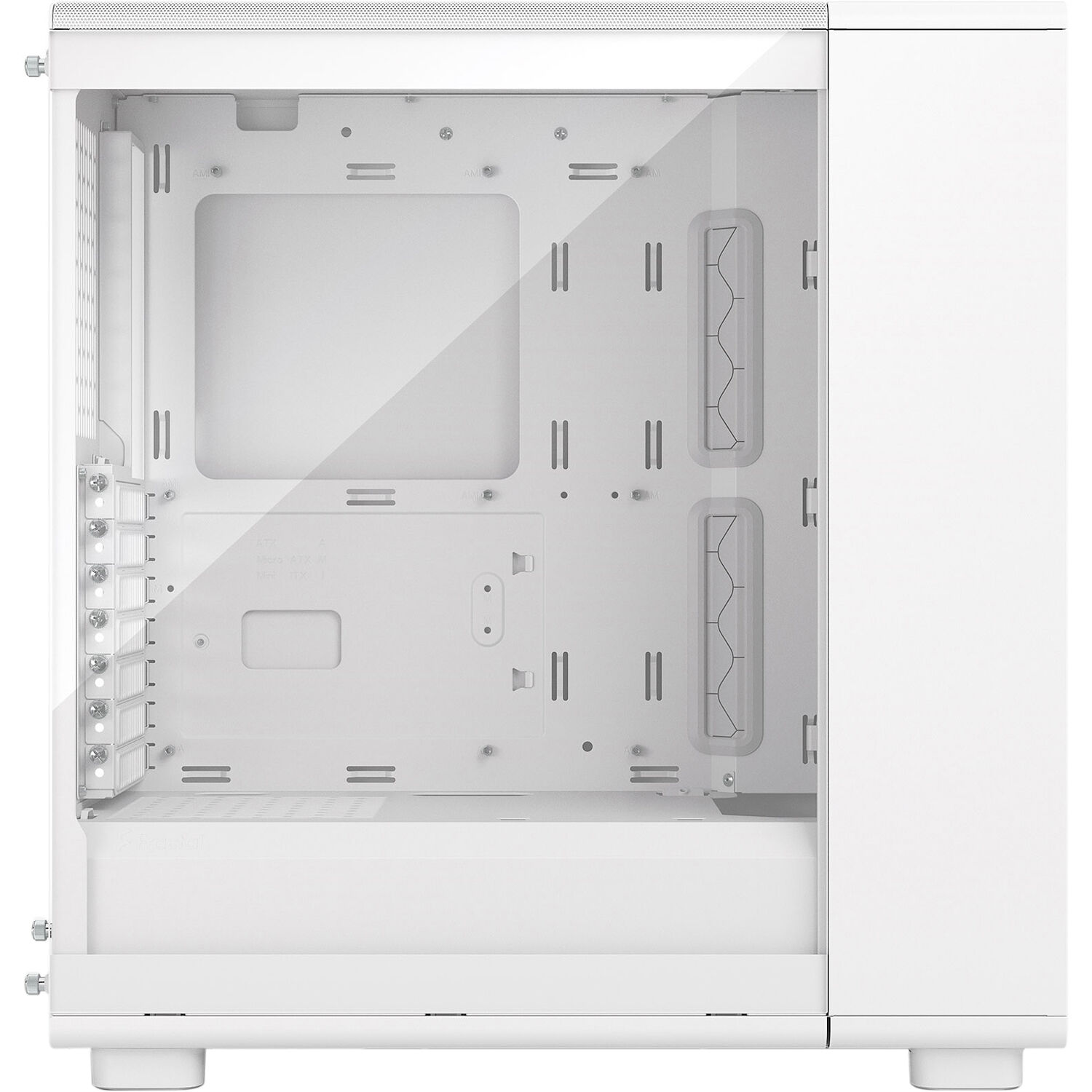 Fractal Design Epoch White Clear TG mid tower case with mesh front and tempered glass side panel — view 3