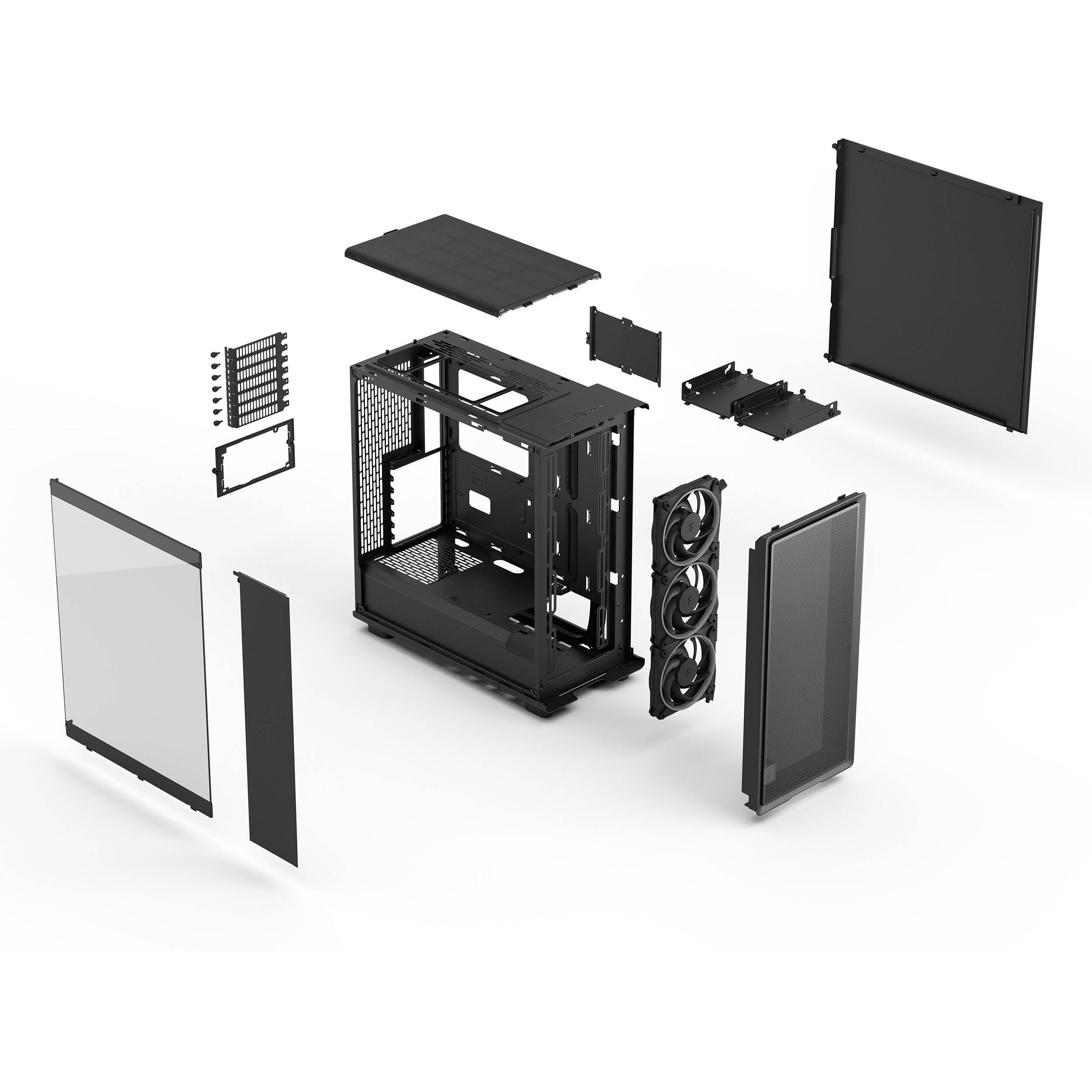 Fractal Design Epoch Black RGB Light Tint TG mid-tower case with mesh front and tempered glass side panel — view 17