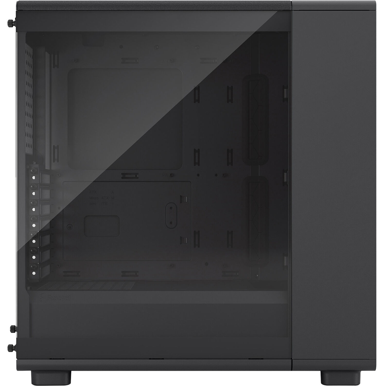 Fractal Design Epoch Black RGB Light Tint TG mid-tower case with mesh front and tempered glass side panel — view 3