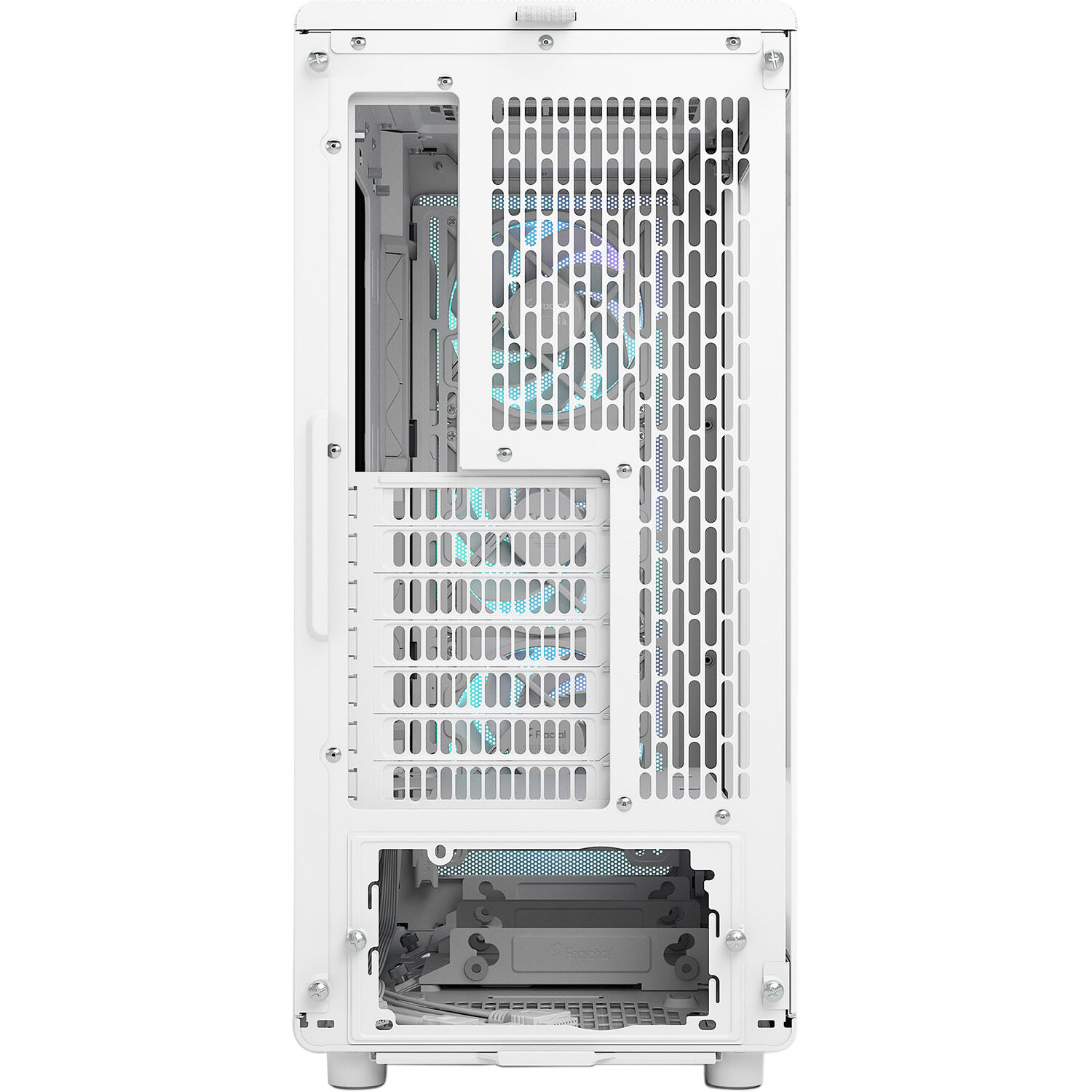 Fractal Design Epoch White RGB Clear TG mid-tower PC case with mesh front and clear glass side panel — view 2