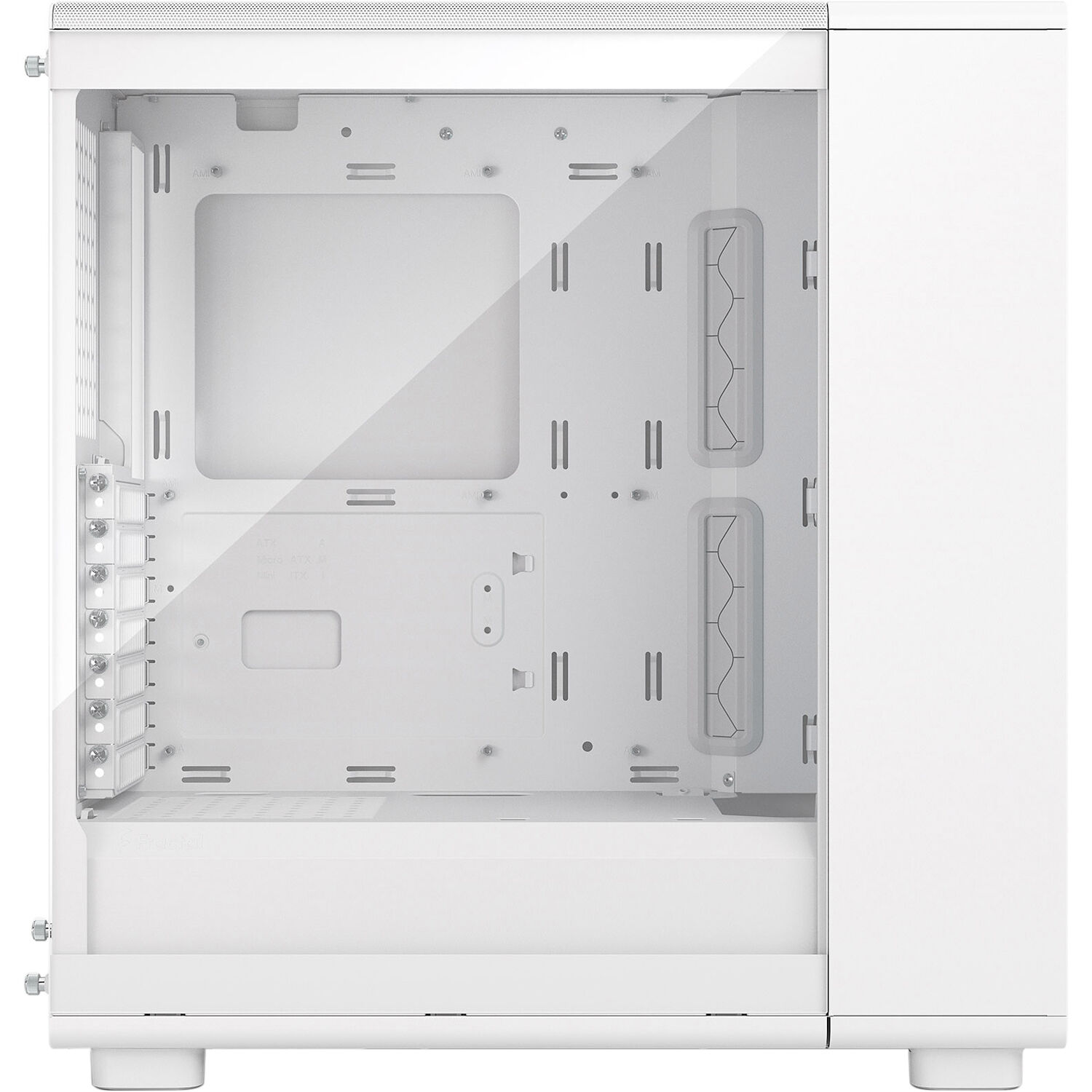 Fractal Design Epoch White RGB Clear TG mid-tower PC case with mesh front and clear glass side panel — view 4