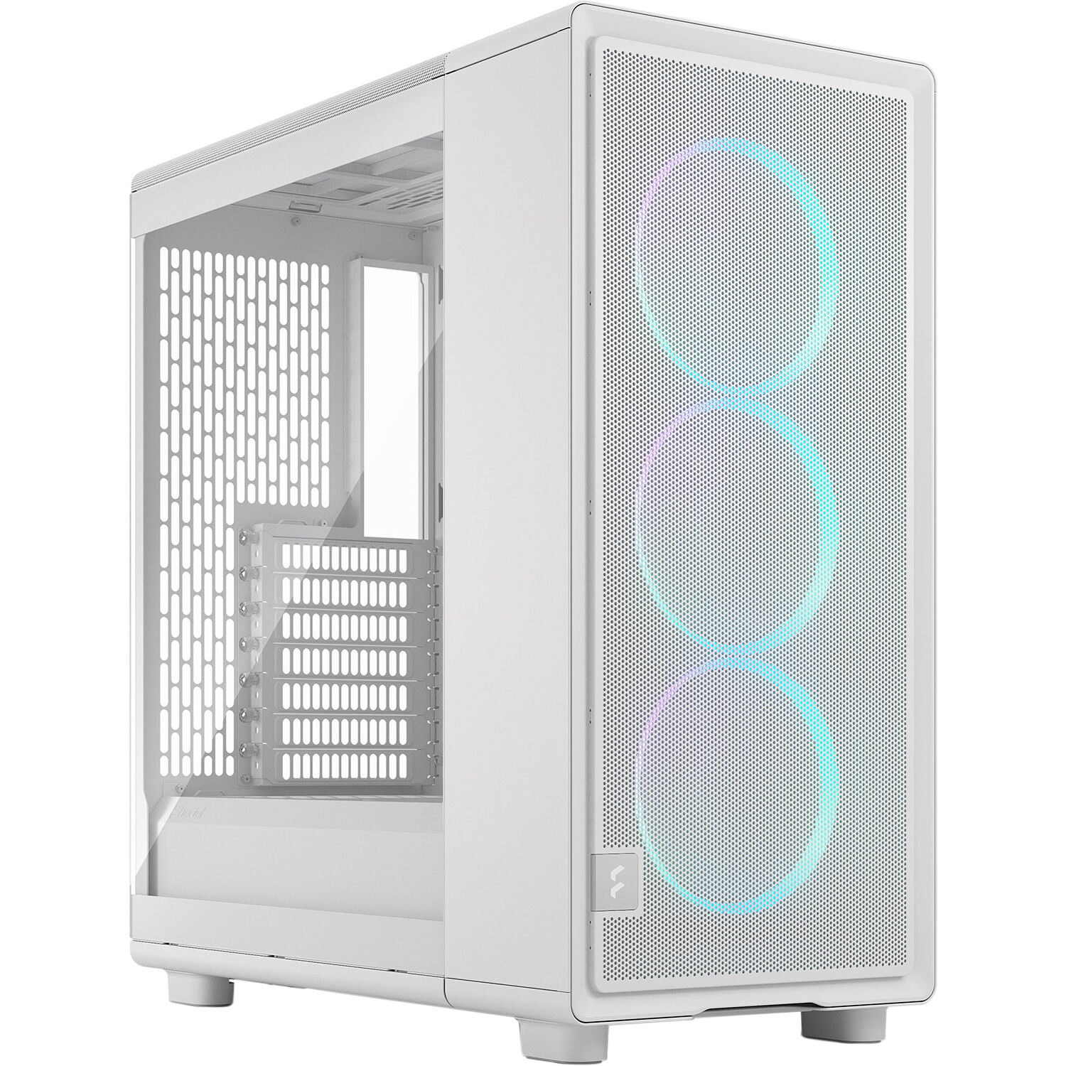 Fractal Design Epoch White RGB Clear TG mid-tower PC case with mesh front and clear glass side panel — view 7