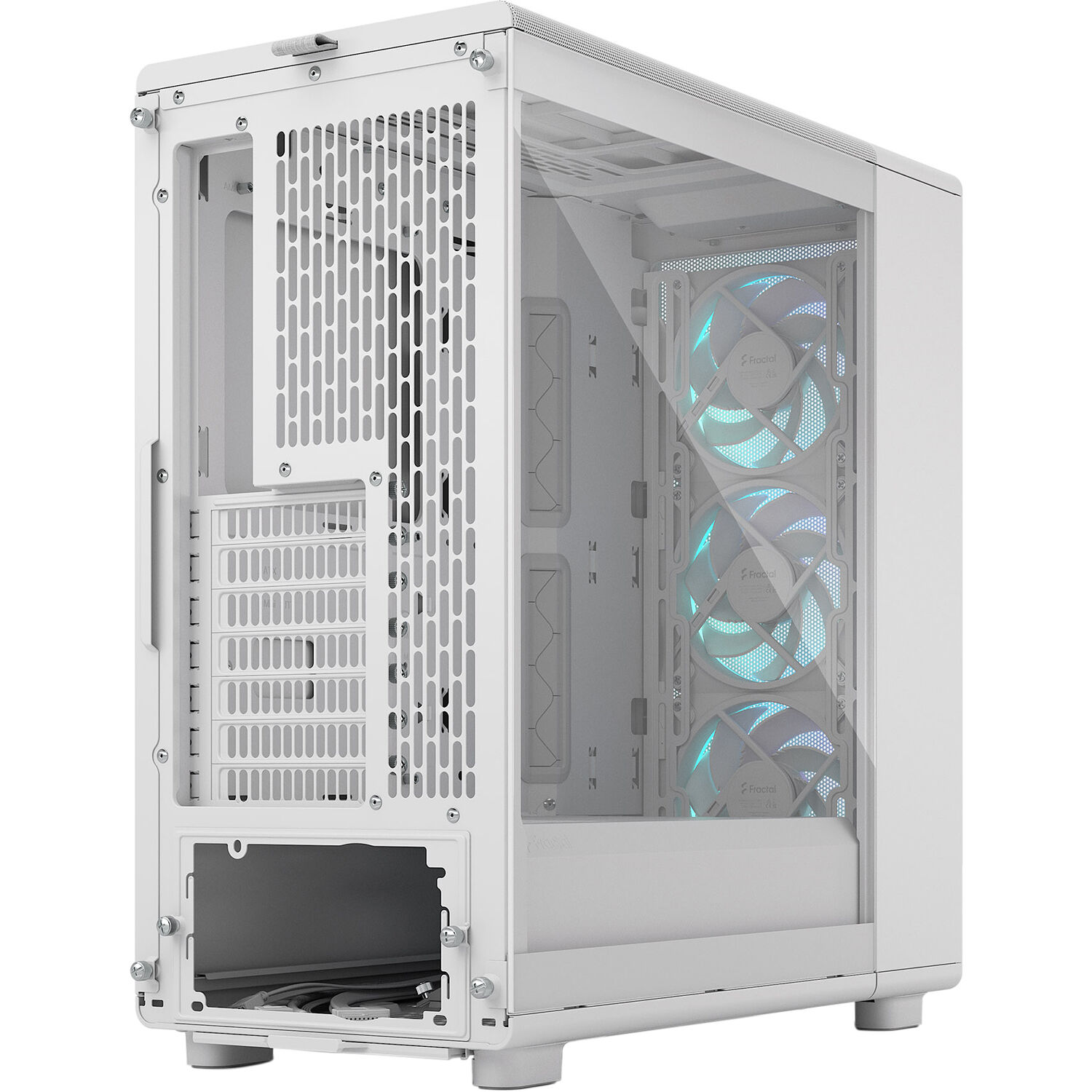 Fractal Design Epoch White RGB Clear TG mid-tower PC case with mesh front and clear glass side panel — view 9