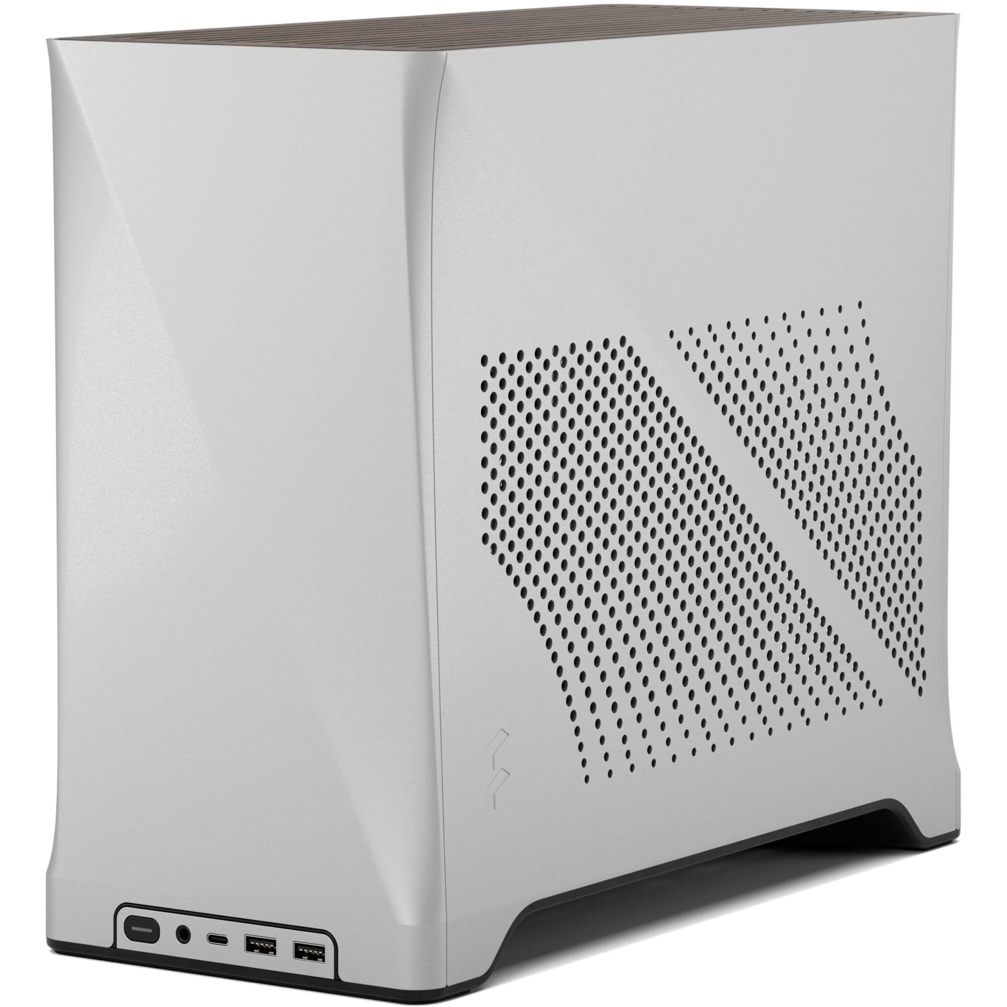 Fractal Design Era 2 Silver small form factor case with anodized aluminum and walnut panel — view 3
