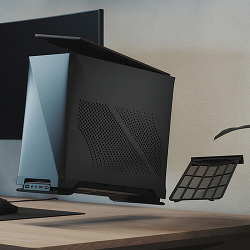 Fractal Design Era 2 Silver small form factor case with anodized aluminum and walnut panel — view 30