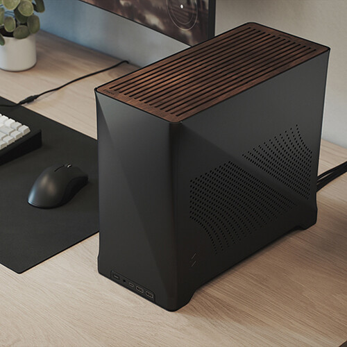 Fractal Design Era 2 Silver small form factor case with anodized aluminum and walnut panel — view 31