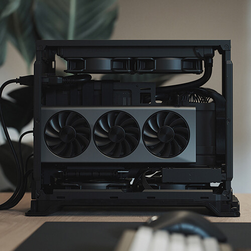 Fractal Design Era 2 Charcoal Gray Mini-ITX small form factor case with walnut top panel — view 27