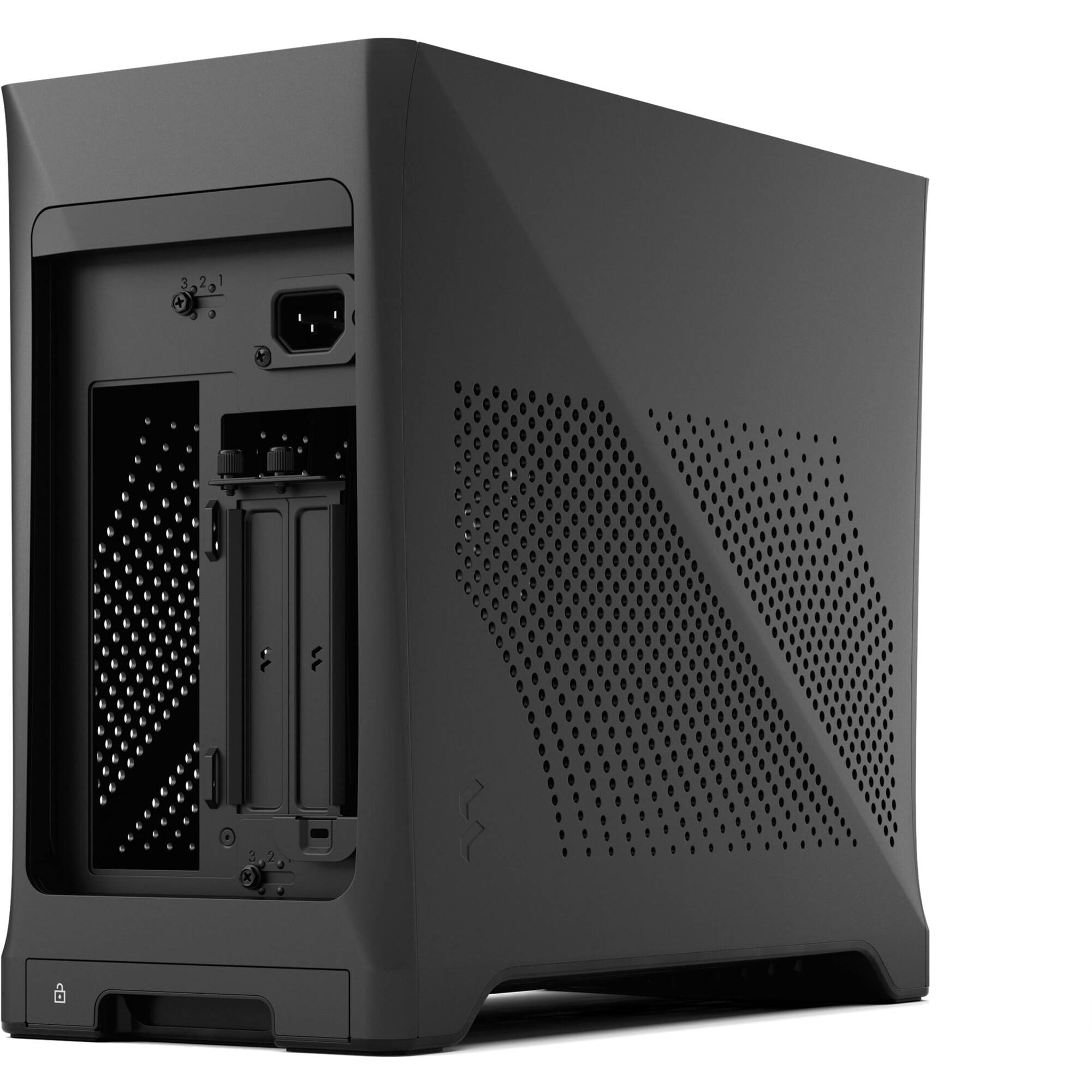 Fractal Design Era 2 Charcoal Gray Mini-ITX small form factor case with walnut top panel — view 5