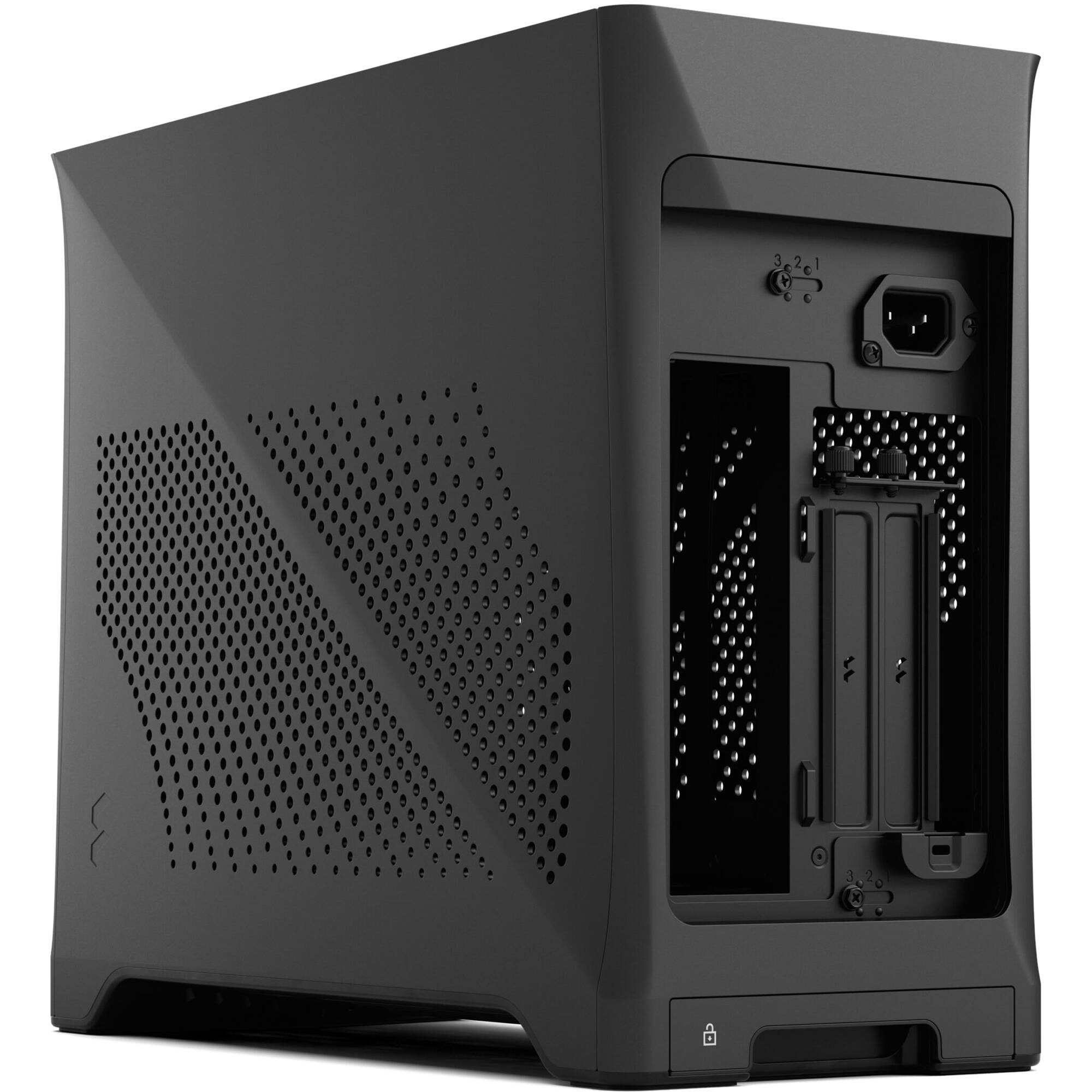 Fractal Design Era 2 Charcoal Gray Mini-ITX small form factor case with walnut top panel — view 6