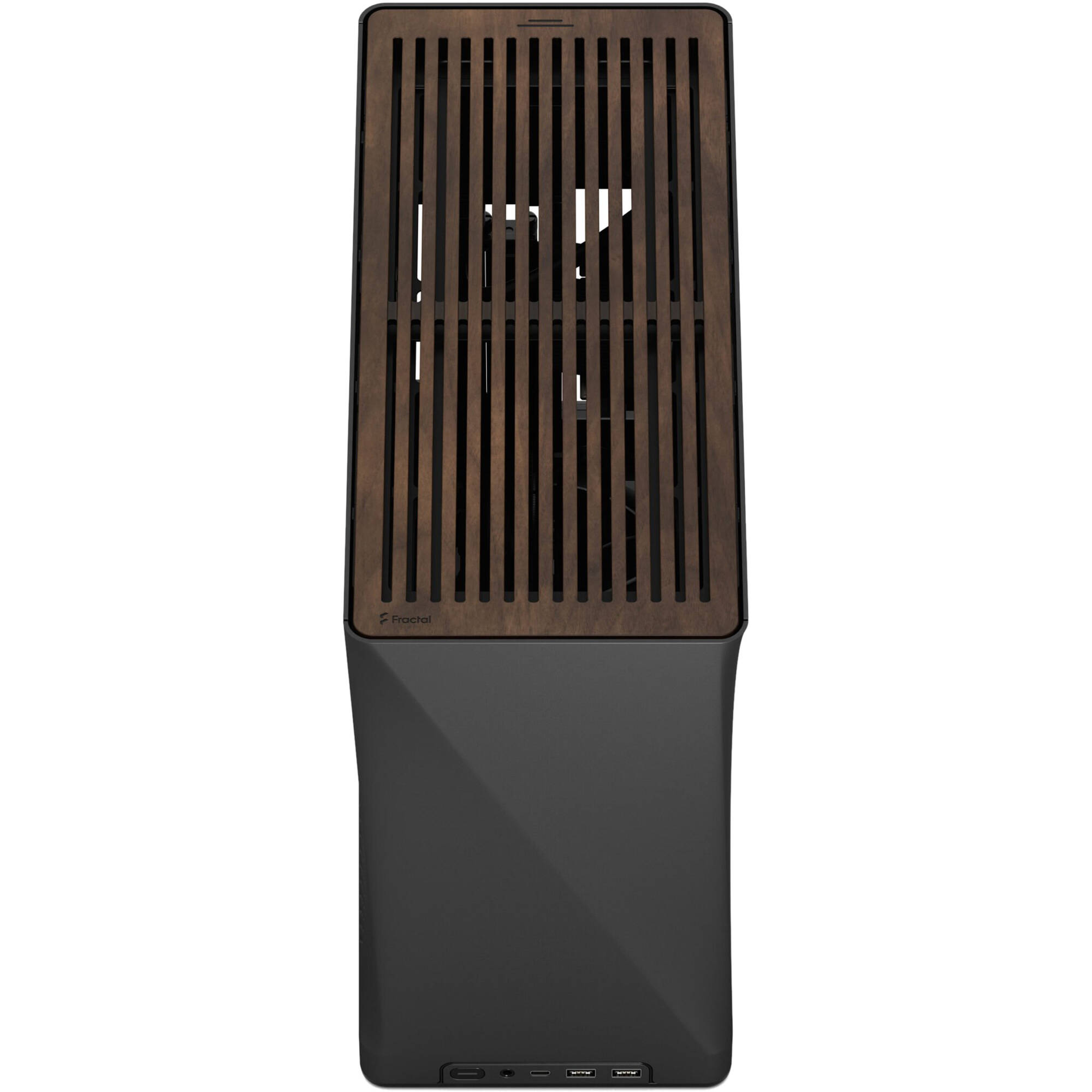 Fractal Design Era 2 Charcoal Gray Mini-ITX small form factor case with walnut top panel — view 8