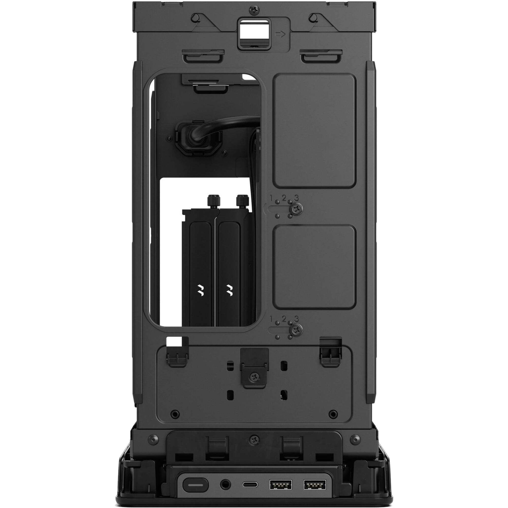 Fractal Design Era 2 Charcoal Gray Mini-ITX small form factor case with walnut top panel — view 9