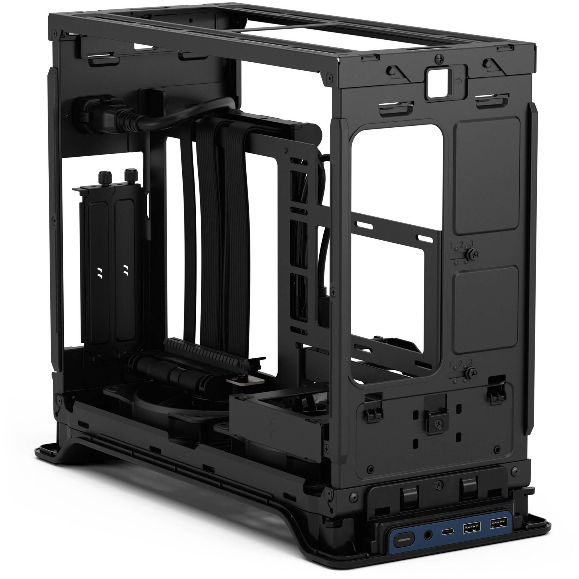 Fractal Design Era 2 Midnight Blue small form factor PC case with aluminum body and walnut top panel — view 12