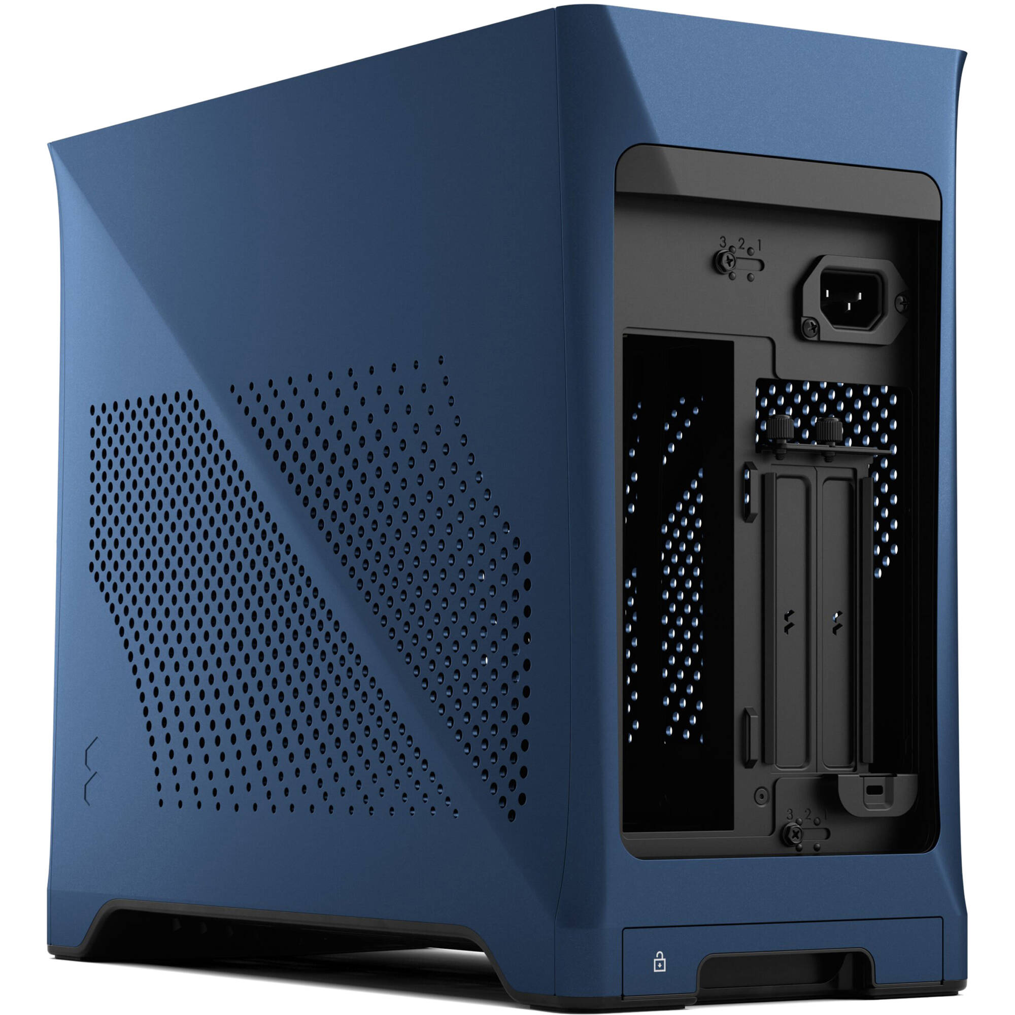 Fractal Design Era 2 Midnight Blue small form factor PC case with aluminum body and walnut top panel — view 6