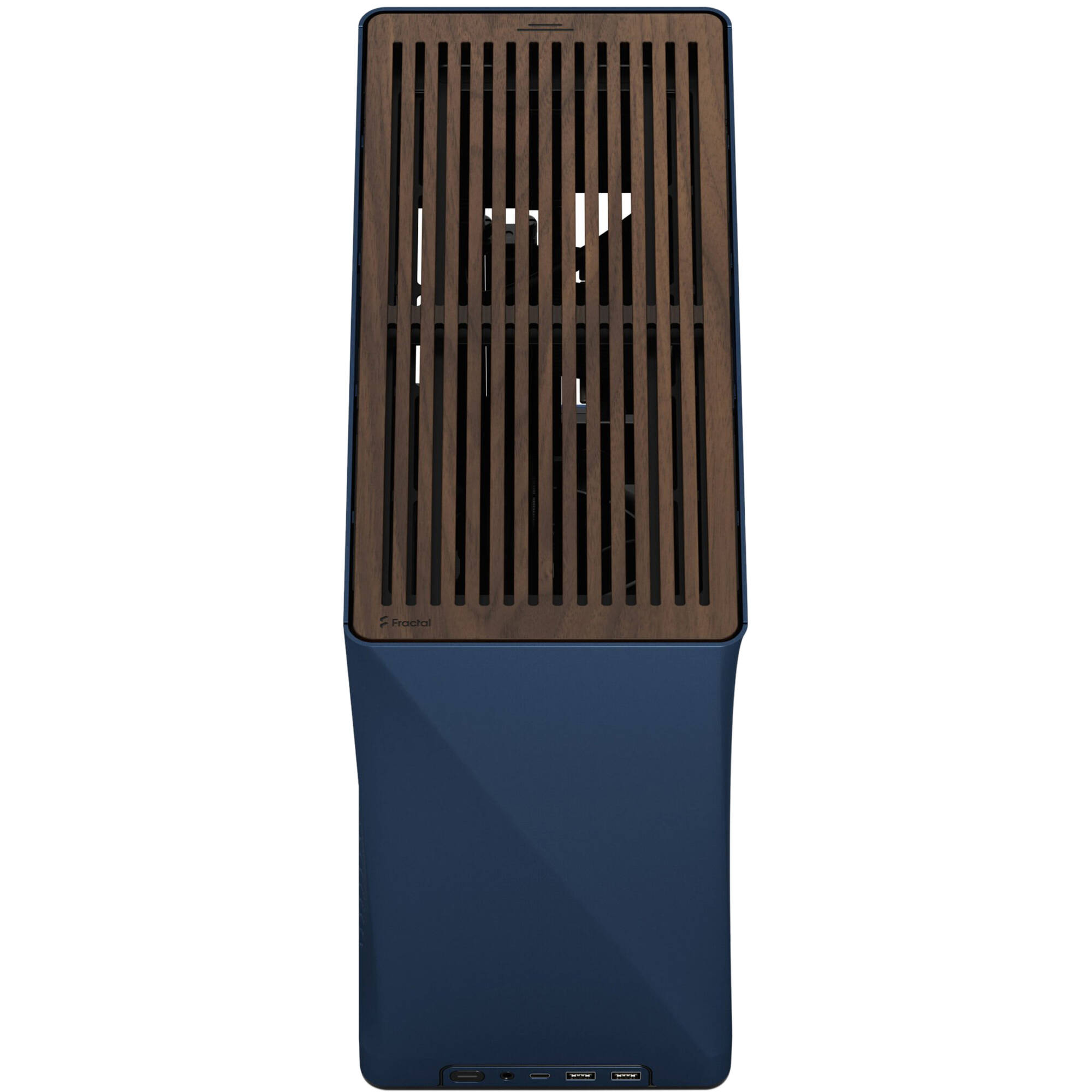 Fractal Design Era 2 Midnight Blue small form factor PC case with aluminum body and walnut top panel — view 8