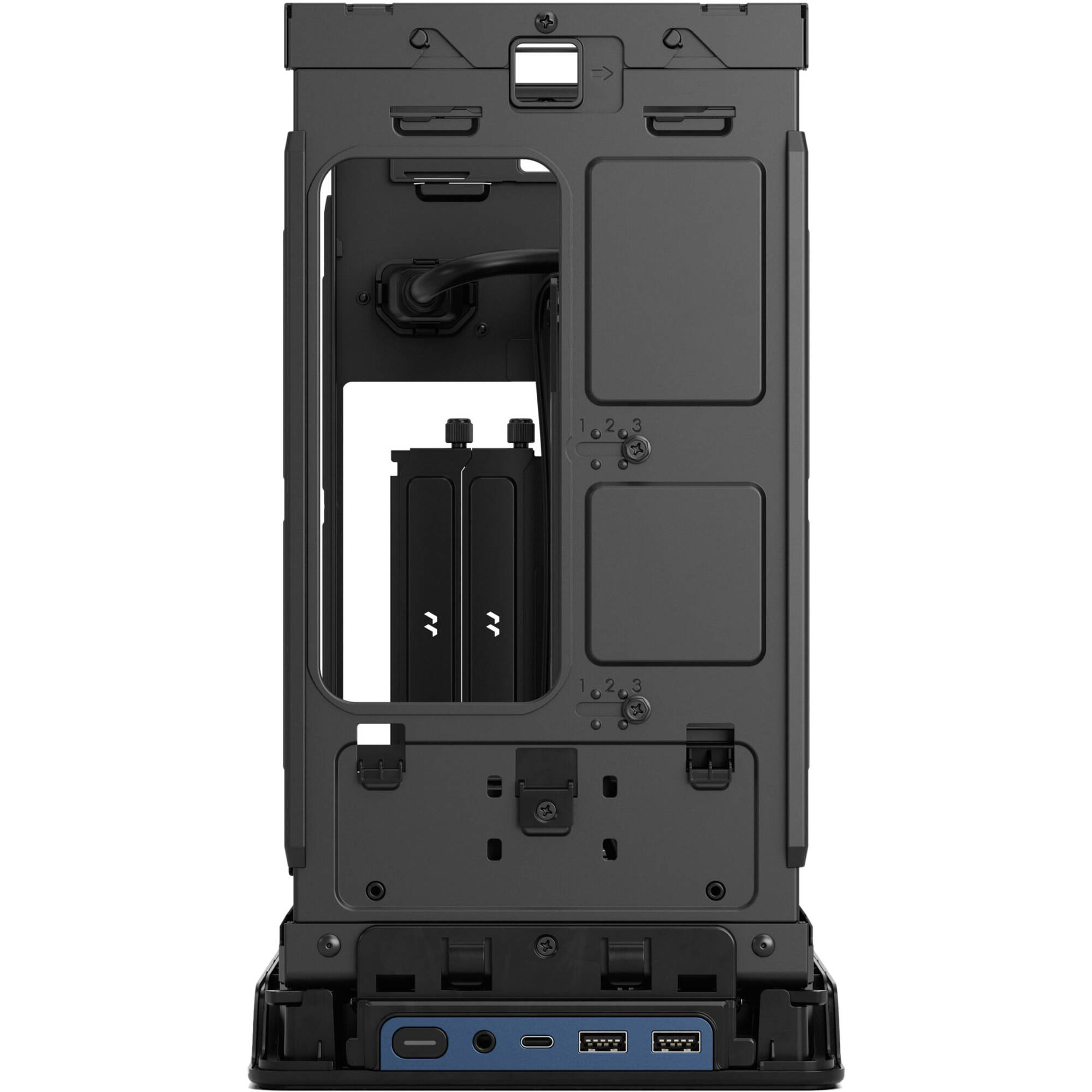 Fractal Design Era 2 Midnight Blue small form factor PC case with aluminum body and walnut top panel — view 9