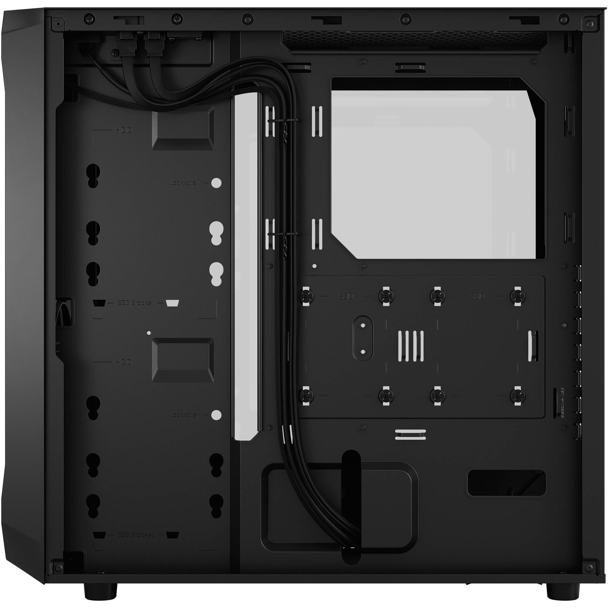 Fractal Design Focus 2 Black TG ATX mid tower case with tempered glass side panel and airflow-focused front design — view 10