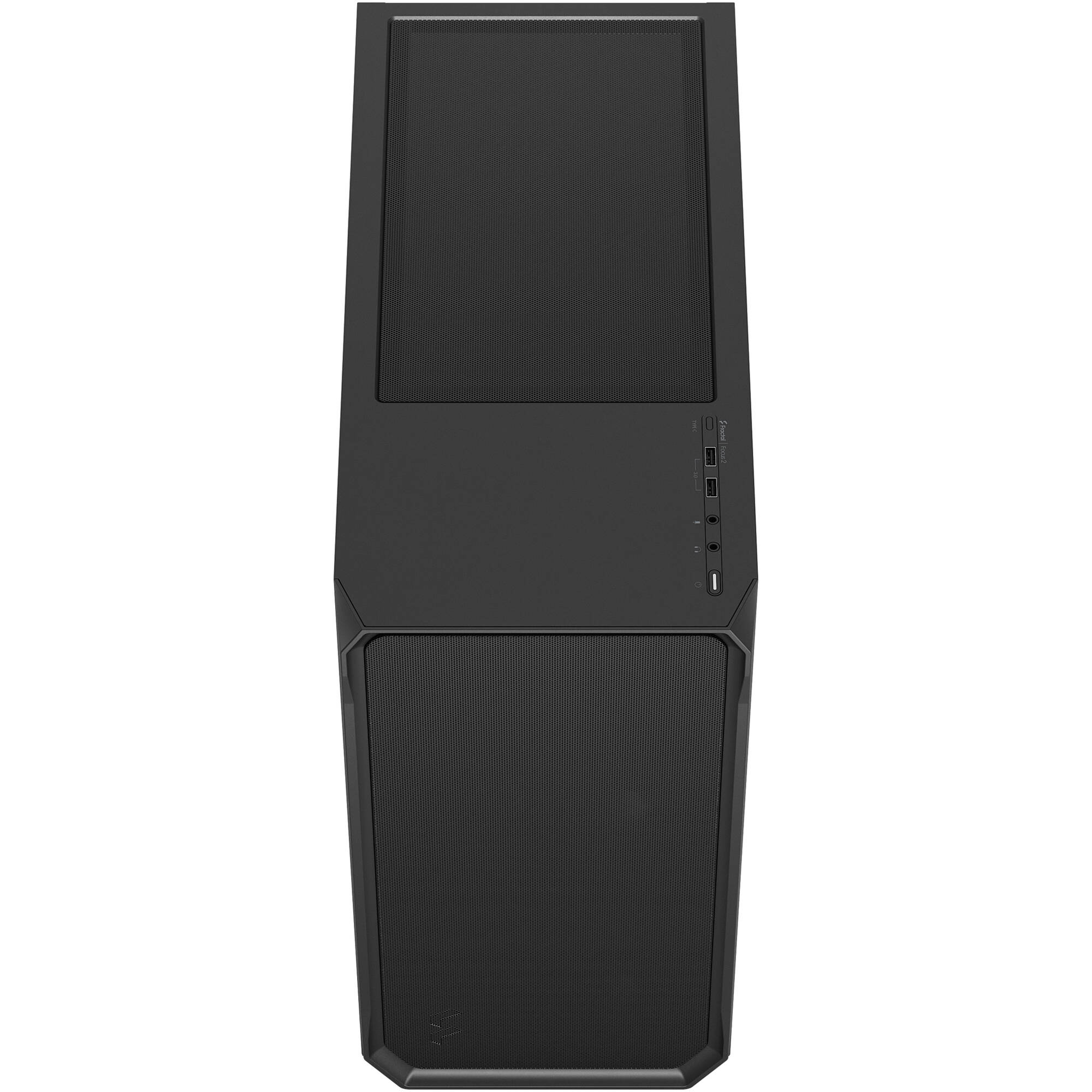 Fractal Design Focus 2 Black TG ATX mid tower case with tempered glass side panel and airflow-focused front design — view 5