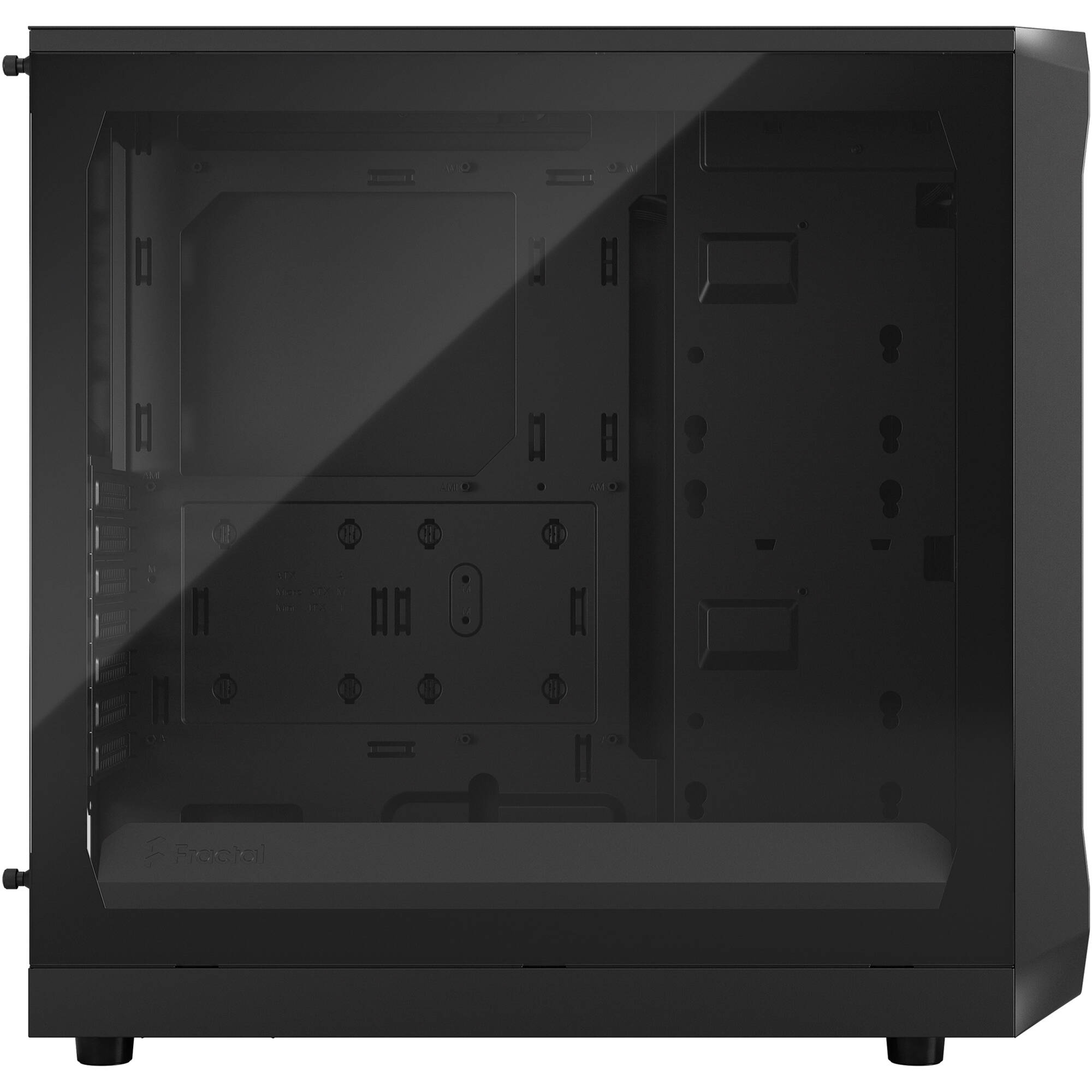 Fractal Design Focus 2 Black TG ATX mid tower case with tempered glass side panel and airflow-focused front design — view 8
