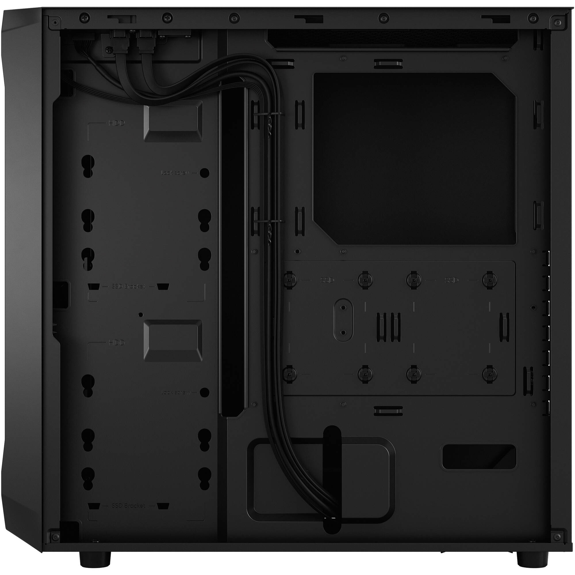 Fractal Design Focus 2 Black Solid mid tower case with solid black side panel — view 10