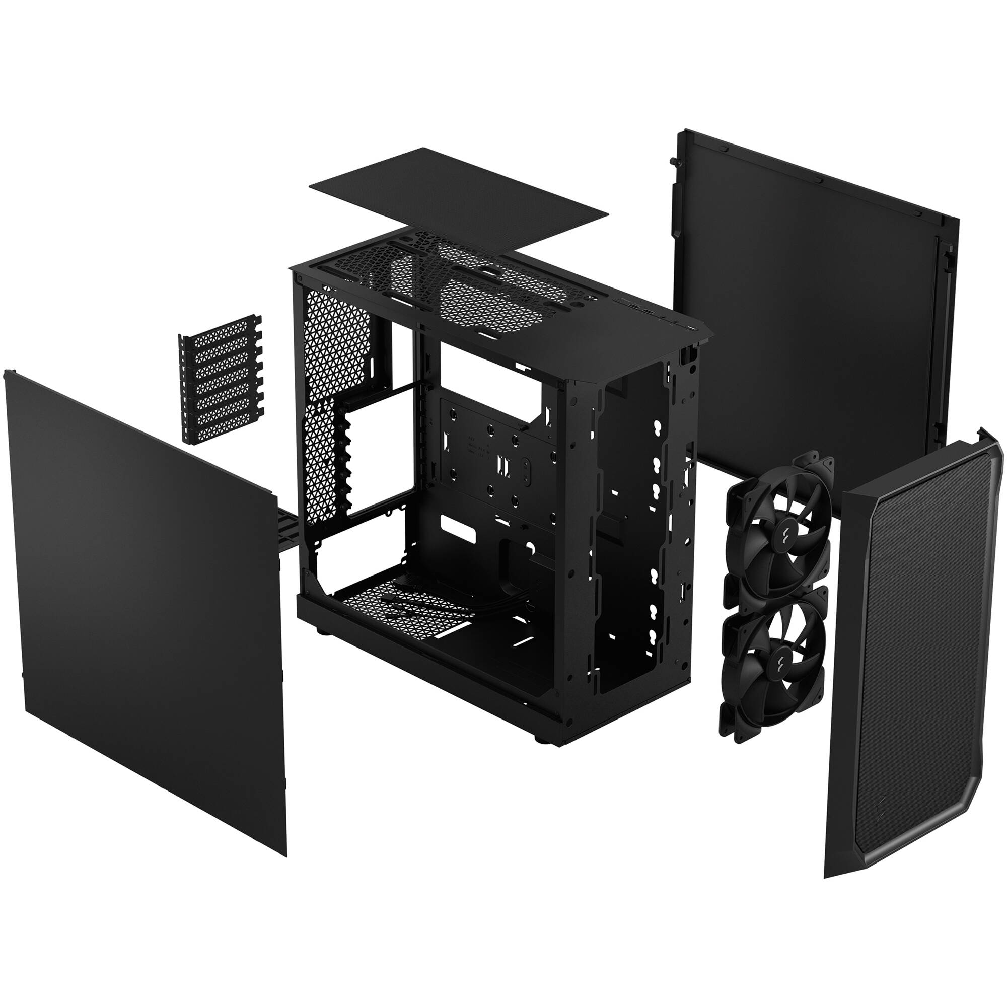 Fractal Design Focus 2 Black Solid mid tower case with solid black side panel — view 12