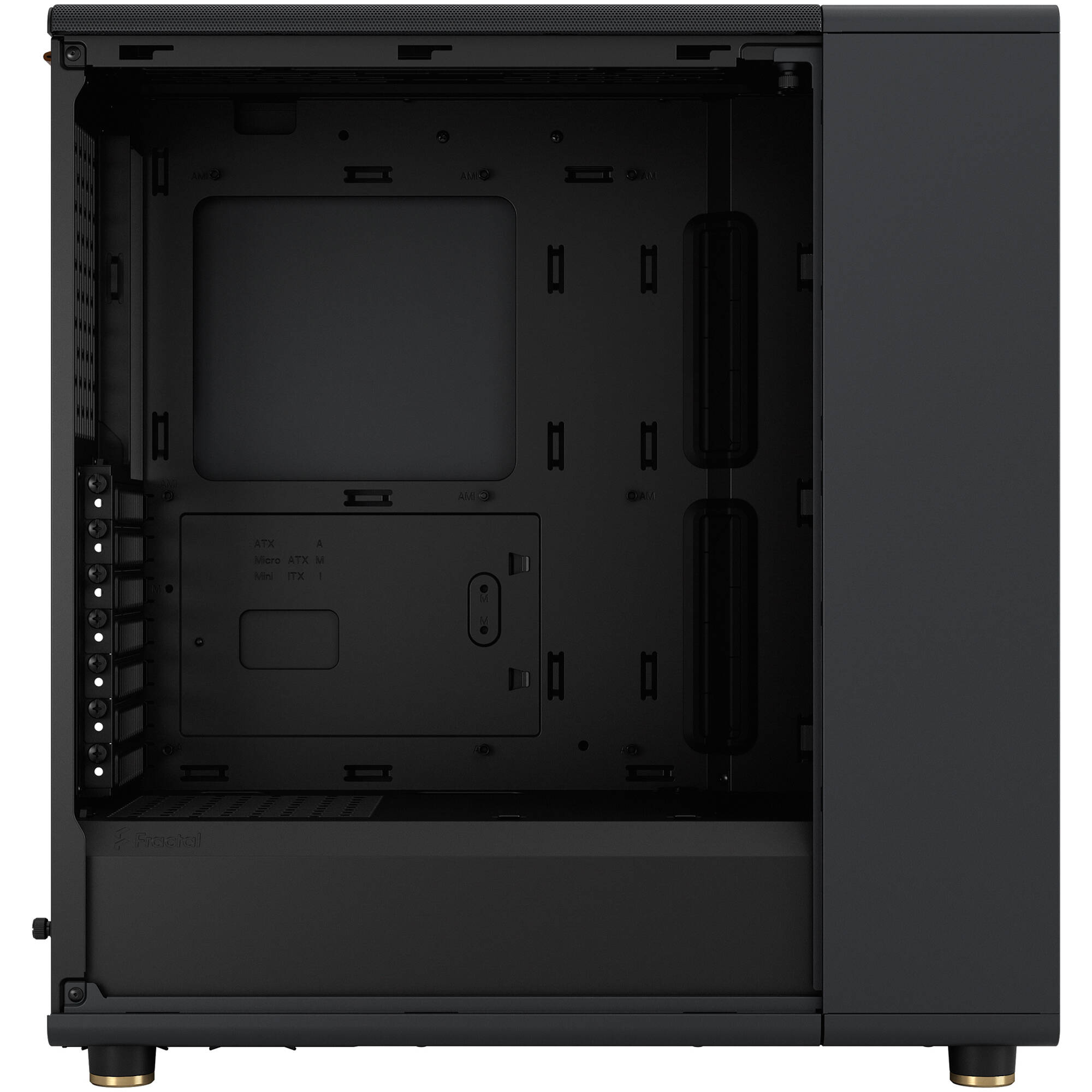 Fractal Design North Black Walnut TG mid tower case with real walnut panels and tempered glass — view 11