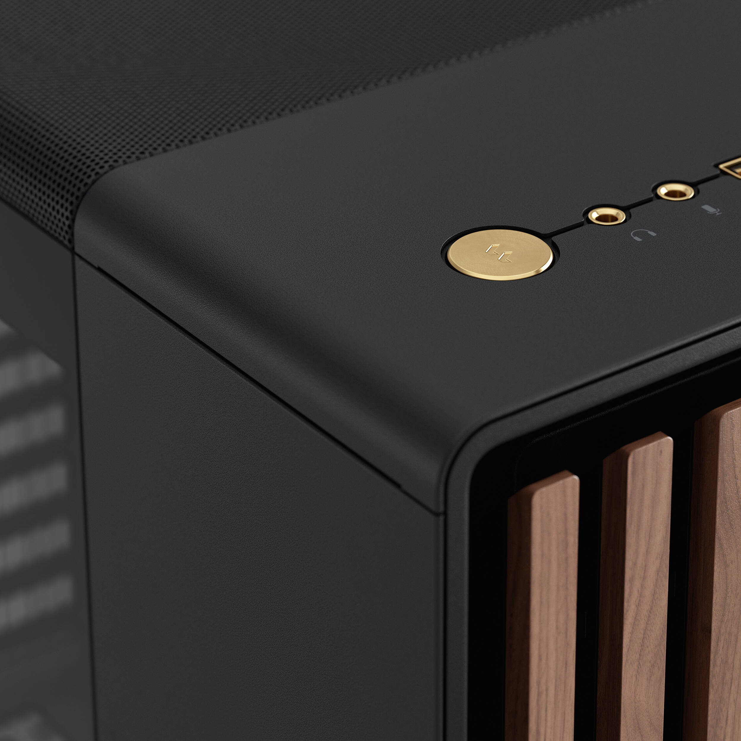 Fractal Design North Black Walnut TG mid tower case with real walnut panels and tempered glass — view 18