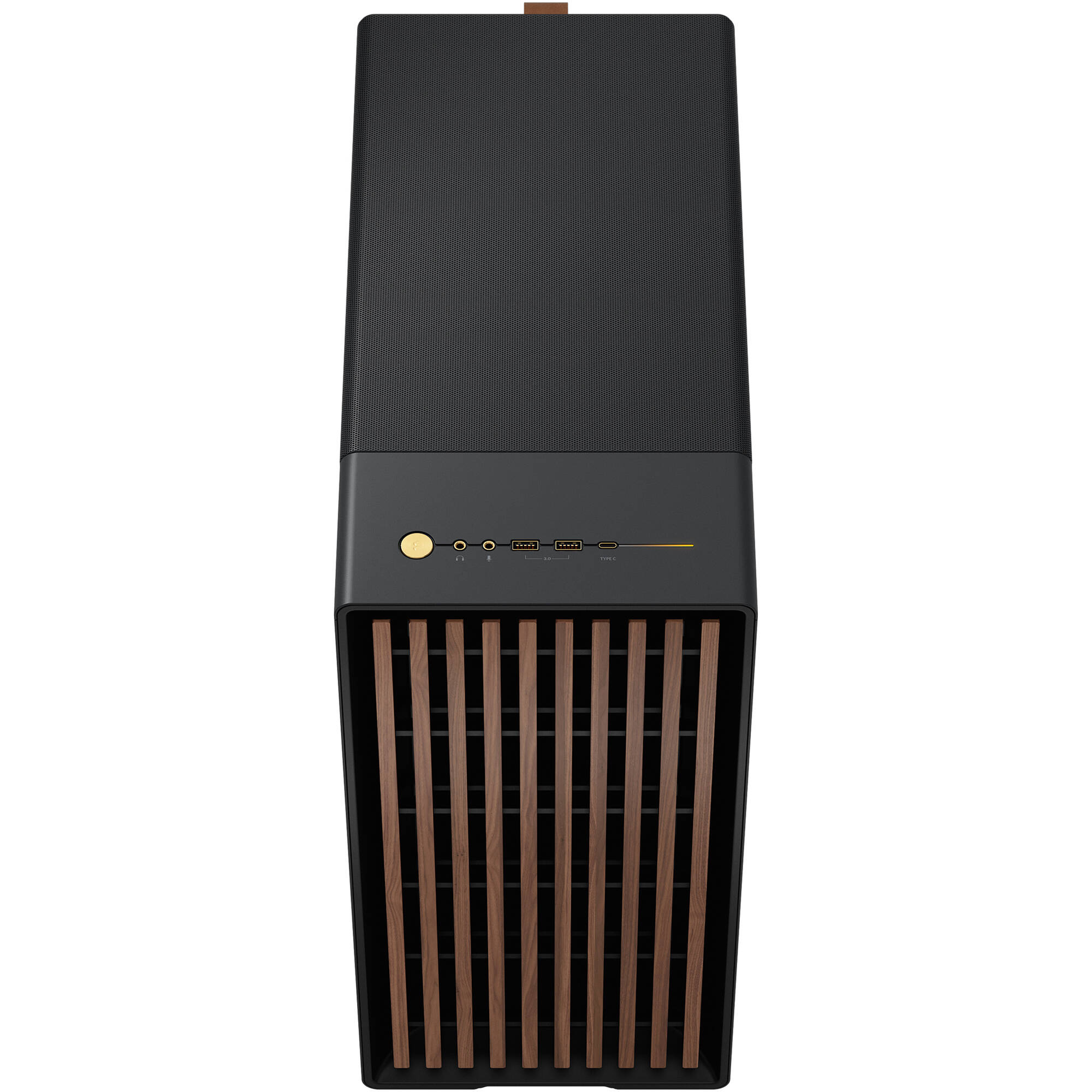 Fractal Design North Black Walnut TG mid tower case with real walnut panels and tempered glass — view 3