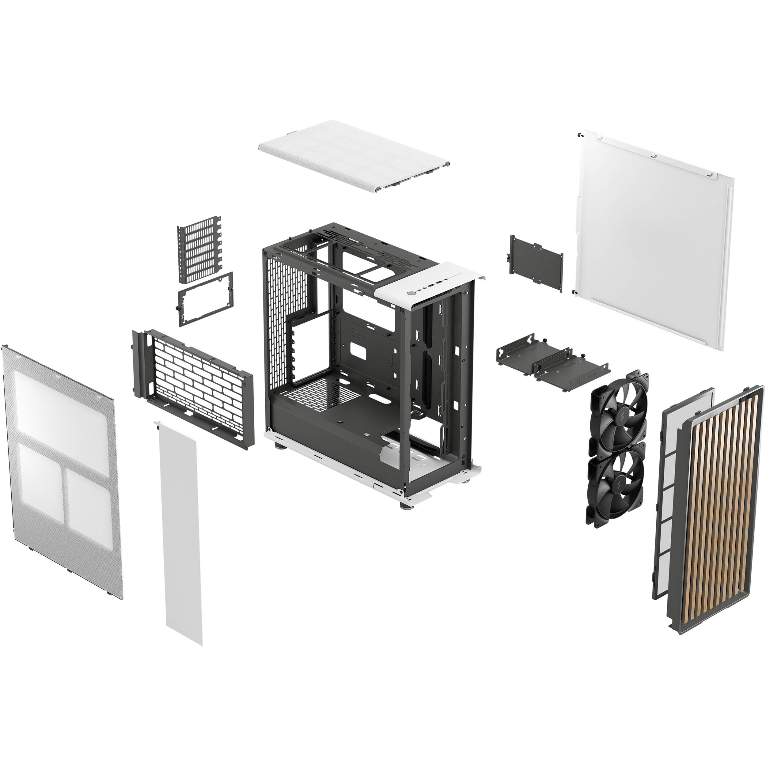 Fractal Design North White Oak Mesh ATX mid-tower case with mesh front and oak panel — view 17