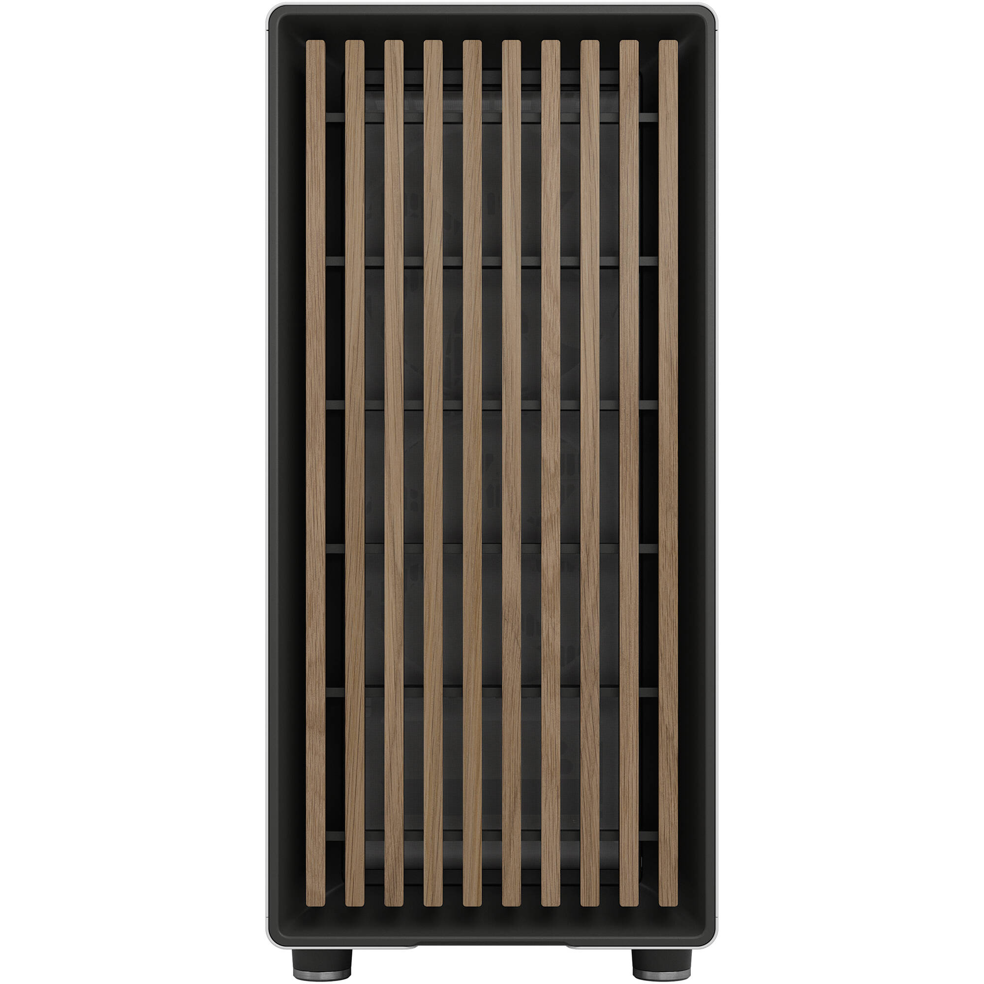 Fractal Design North White Oak Mesh ATX mid-tower case with mesh front and oak panel — view 2