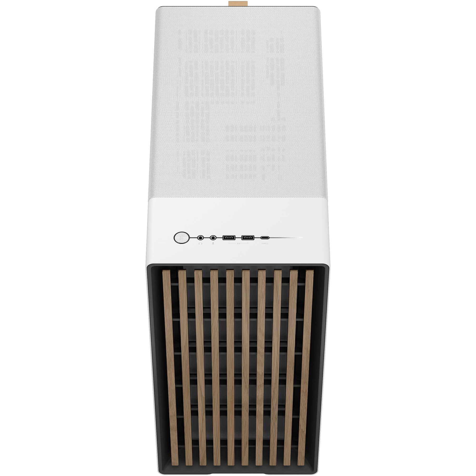 Fractal Design North White Oak Mesh ATX mid-tower case with mesh front and oak panel — view 3