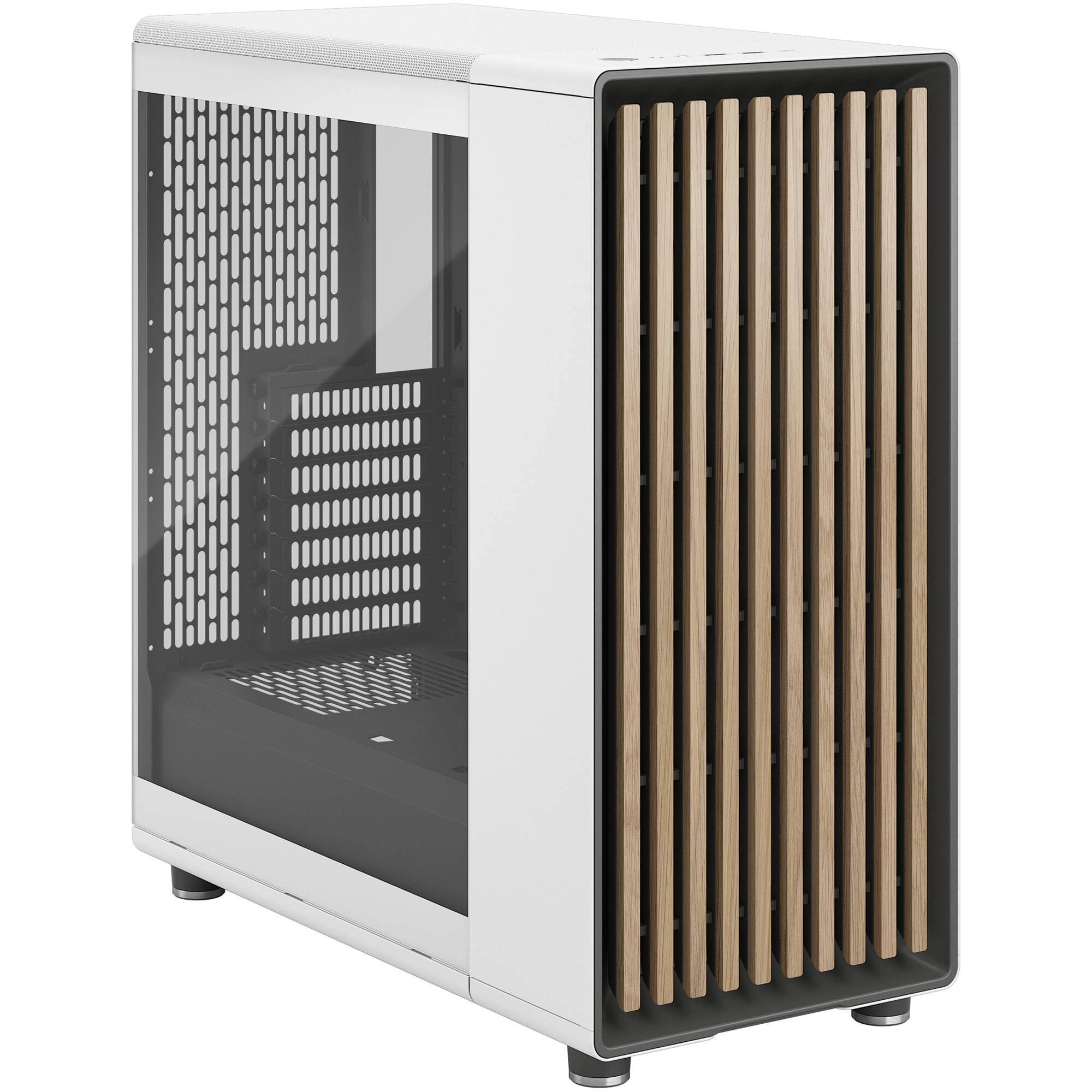 Fractal Design North White Oak TG Case | ATX Mid Tower, Tempered Glass