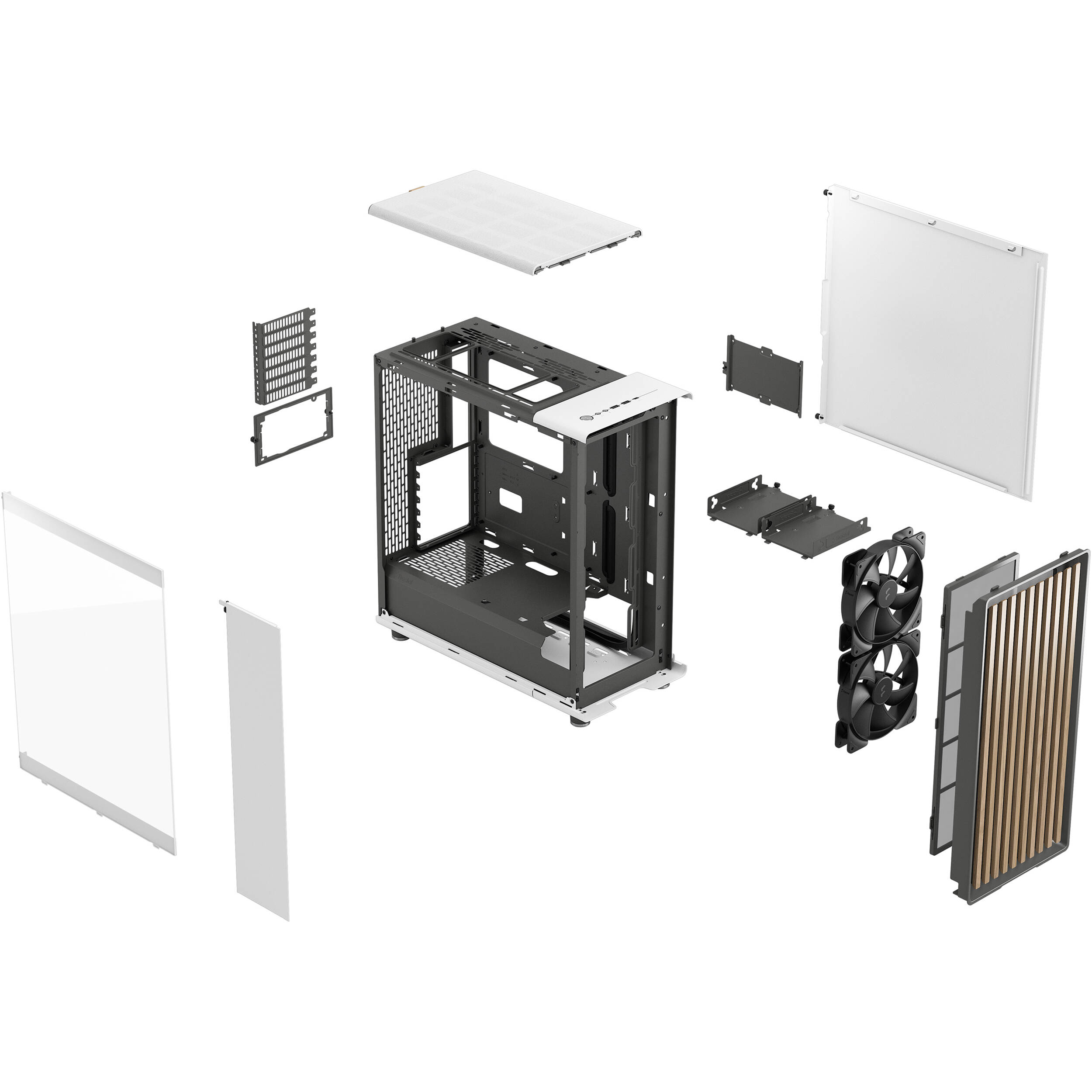 Fractal Design North White Oak TG mid-tower PC case with tempered glass side panel and oak accents — view 16