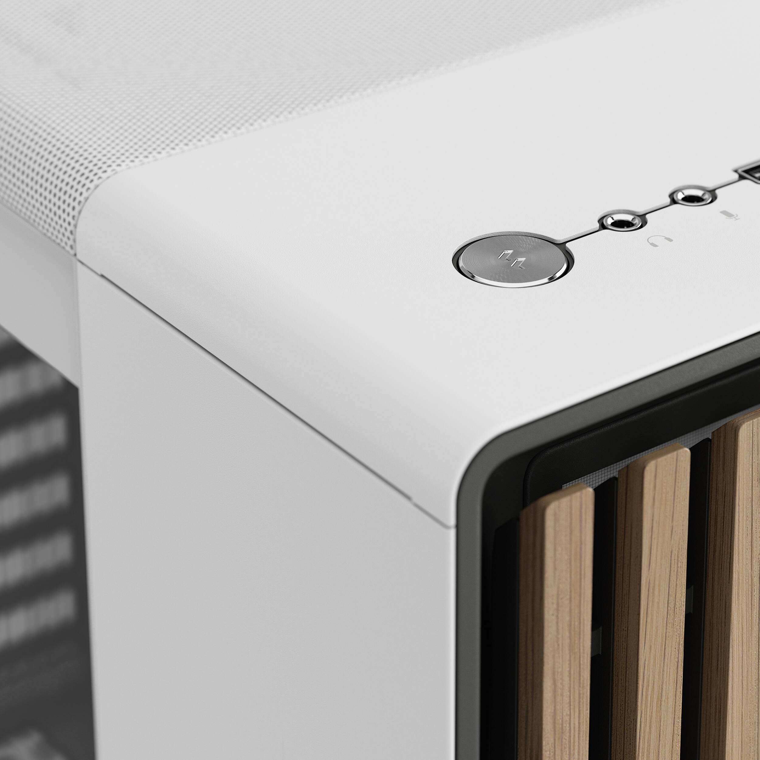 Fractal Design North White Oak TG mid-tower PC case with tempered glass side panel and oak accents — view 18