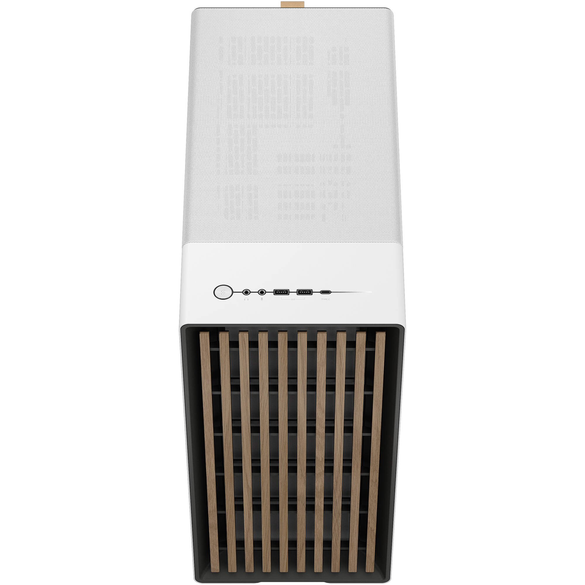Fractal Design North White Oak TG mid-tower PC case with tempered glass side panel and oak accents — view 3