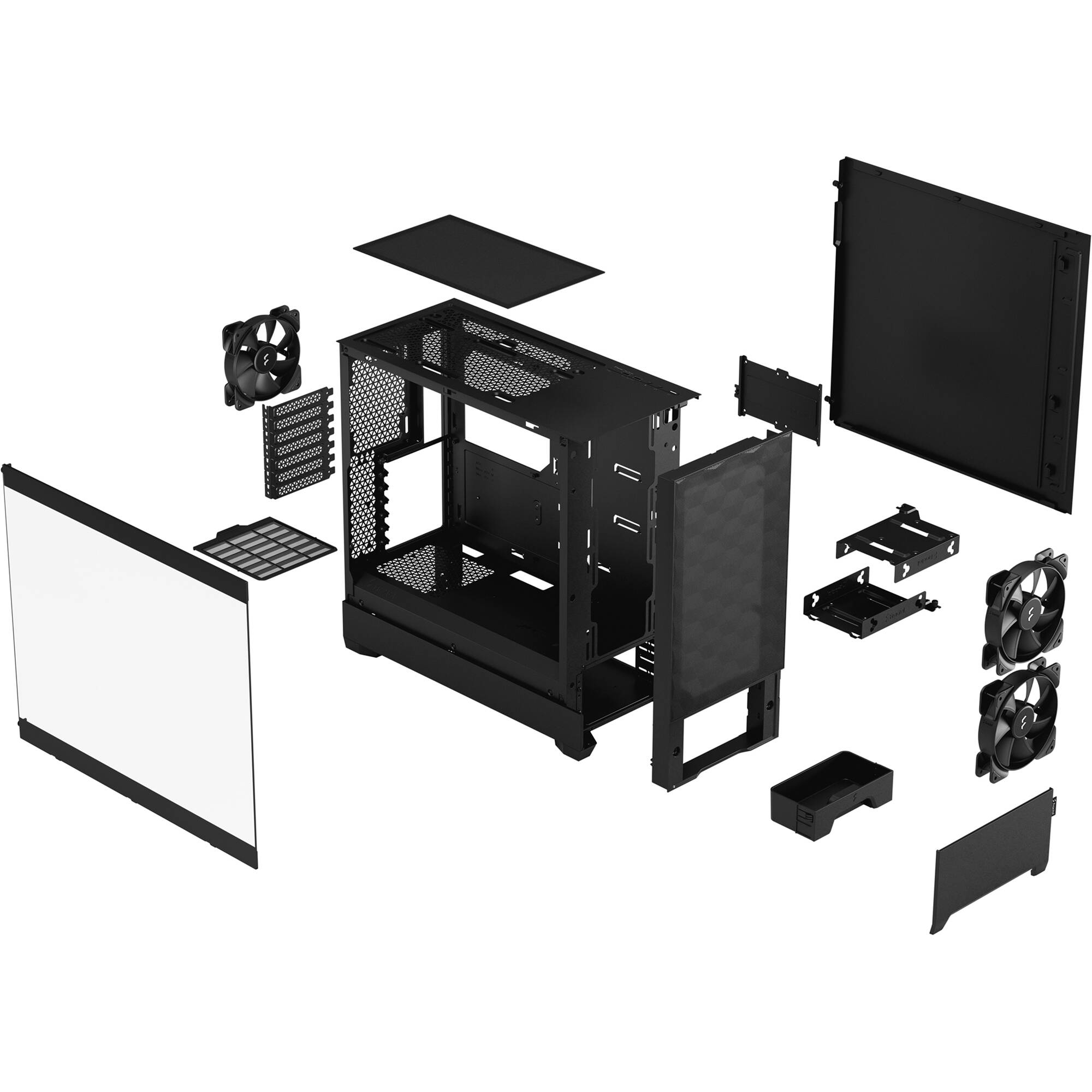 Fractal Design Pop Air Black Clear TG mid-tower case with black finish and tempered glass side panel — view 12